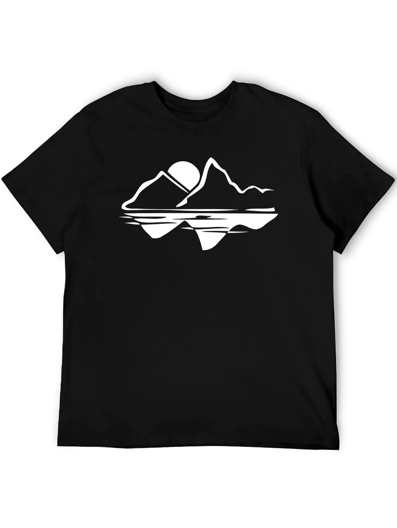 Mountain Reflection Graphic T-Shirt - Black