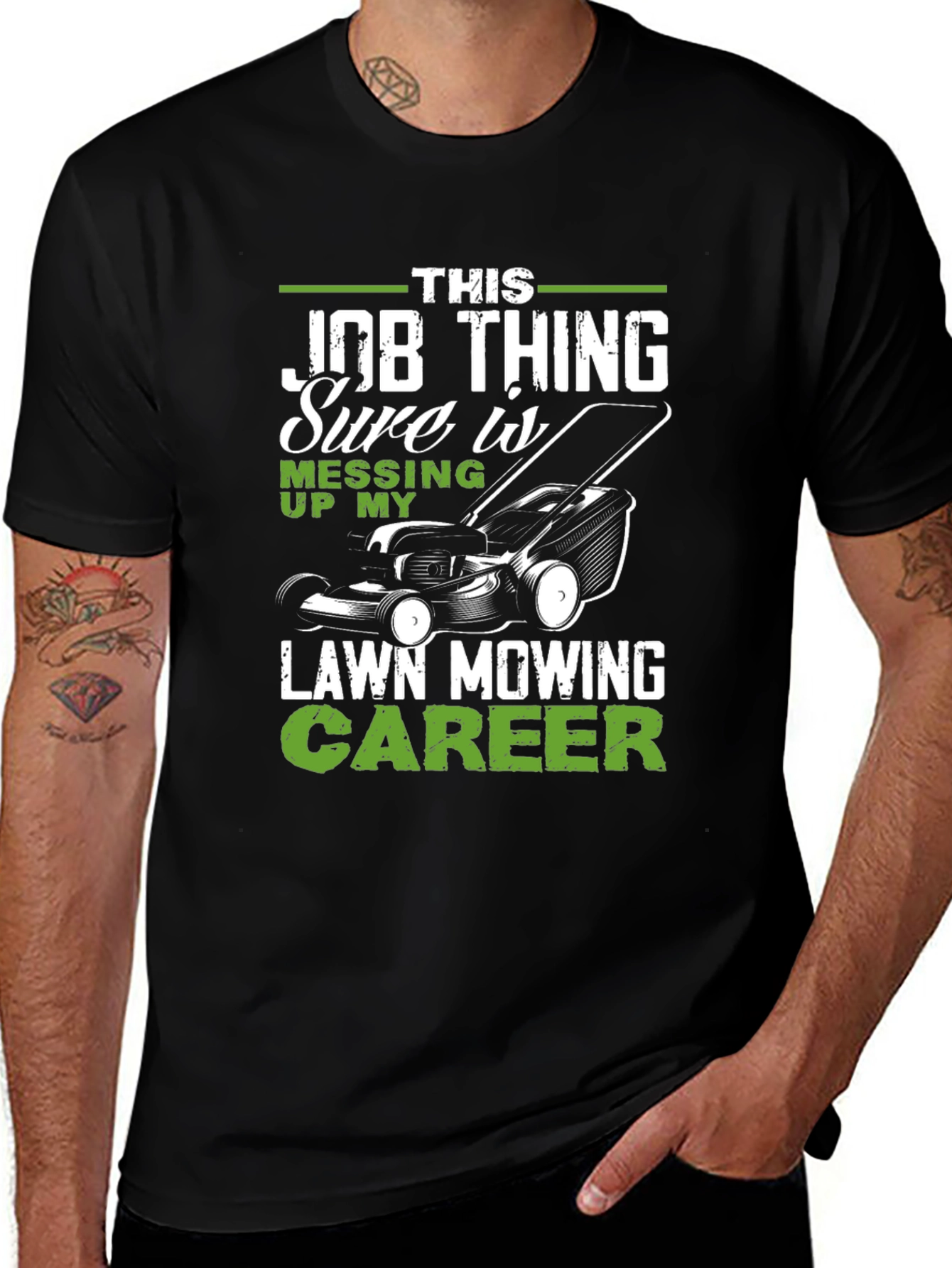 Funny Lawn Mowing Career T-Shirt