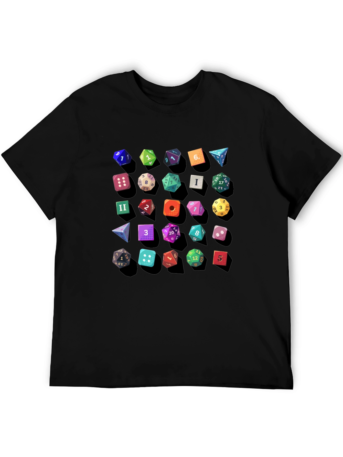 Dice Pattern Black T-Shirt