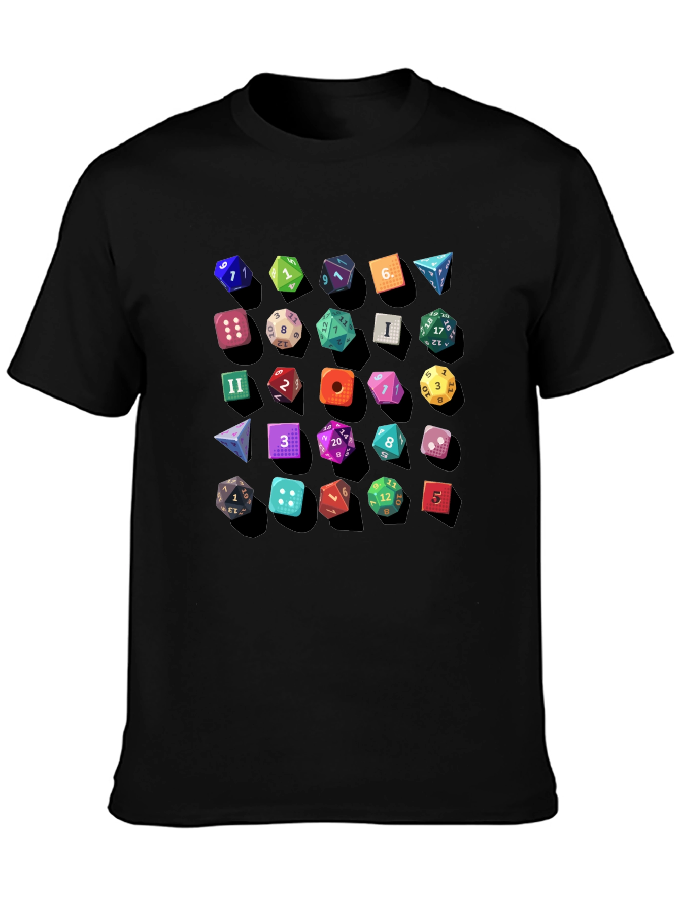 Dice Pattern Black T-Shirt