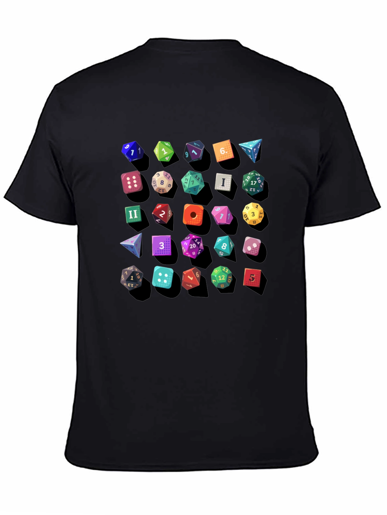 Dice Pattern Black T-Shirt