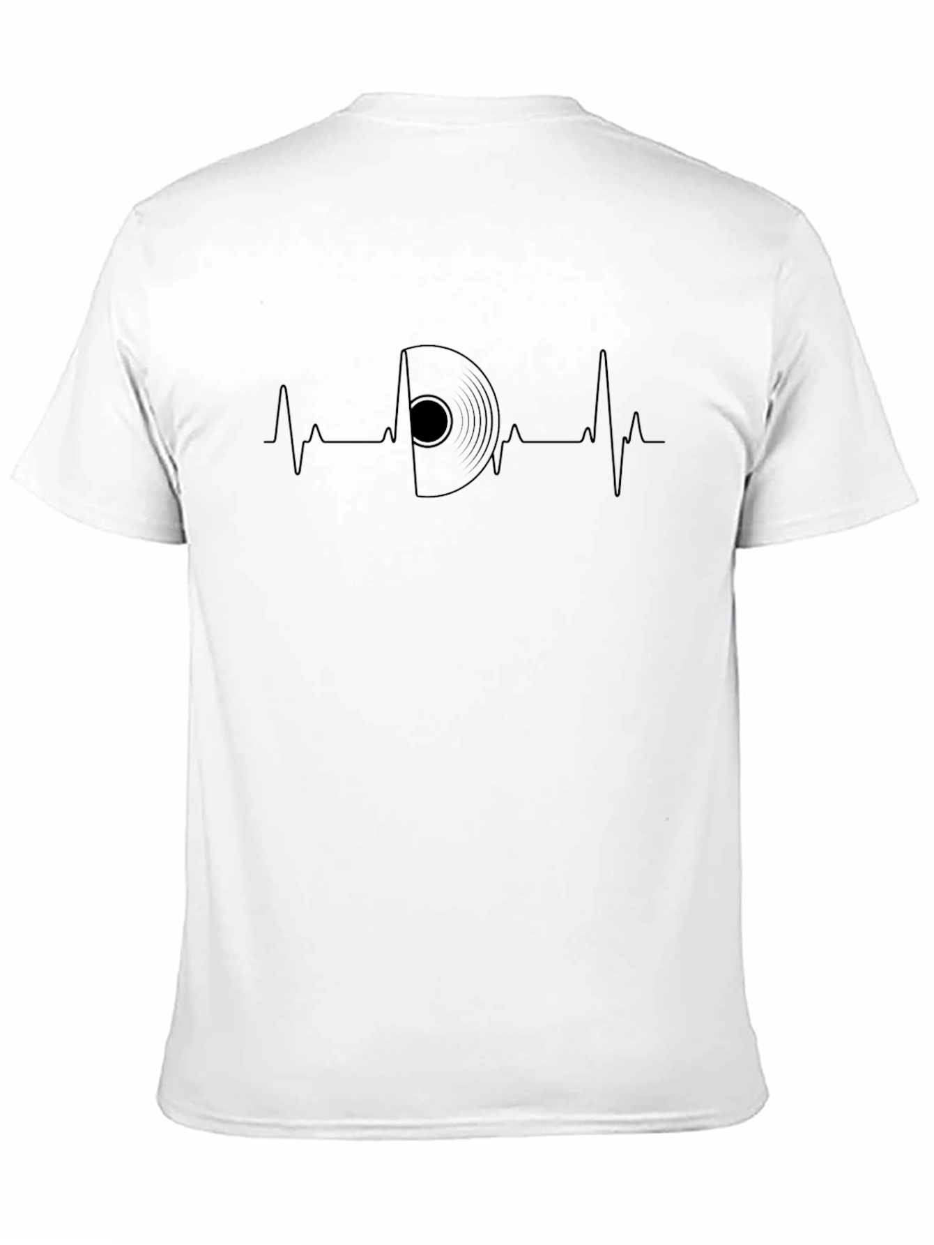 Vinyl Record Heartbeat Black Graphic Tee