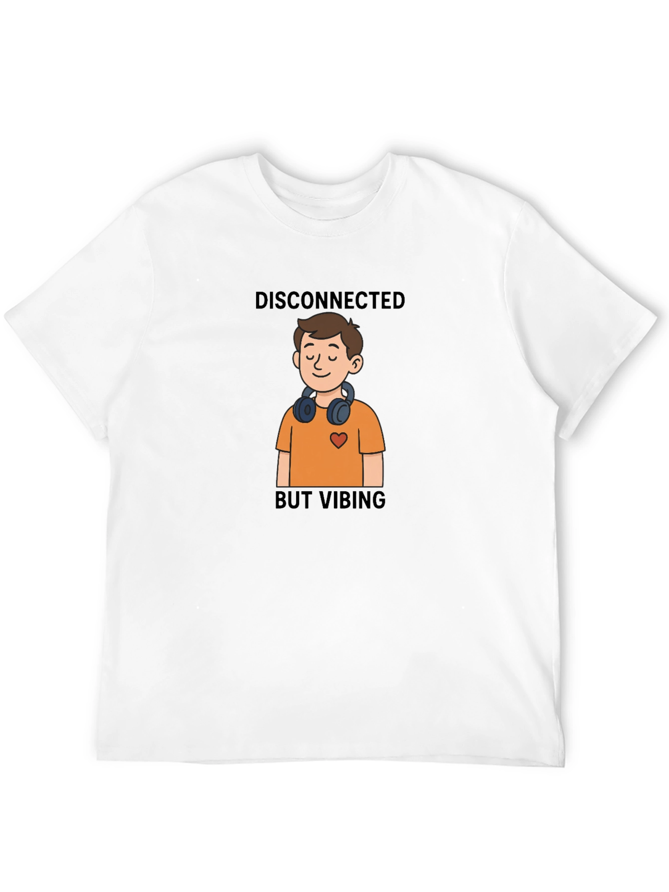 Disconnected But Vibing Black T-Shirt