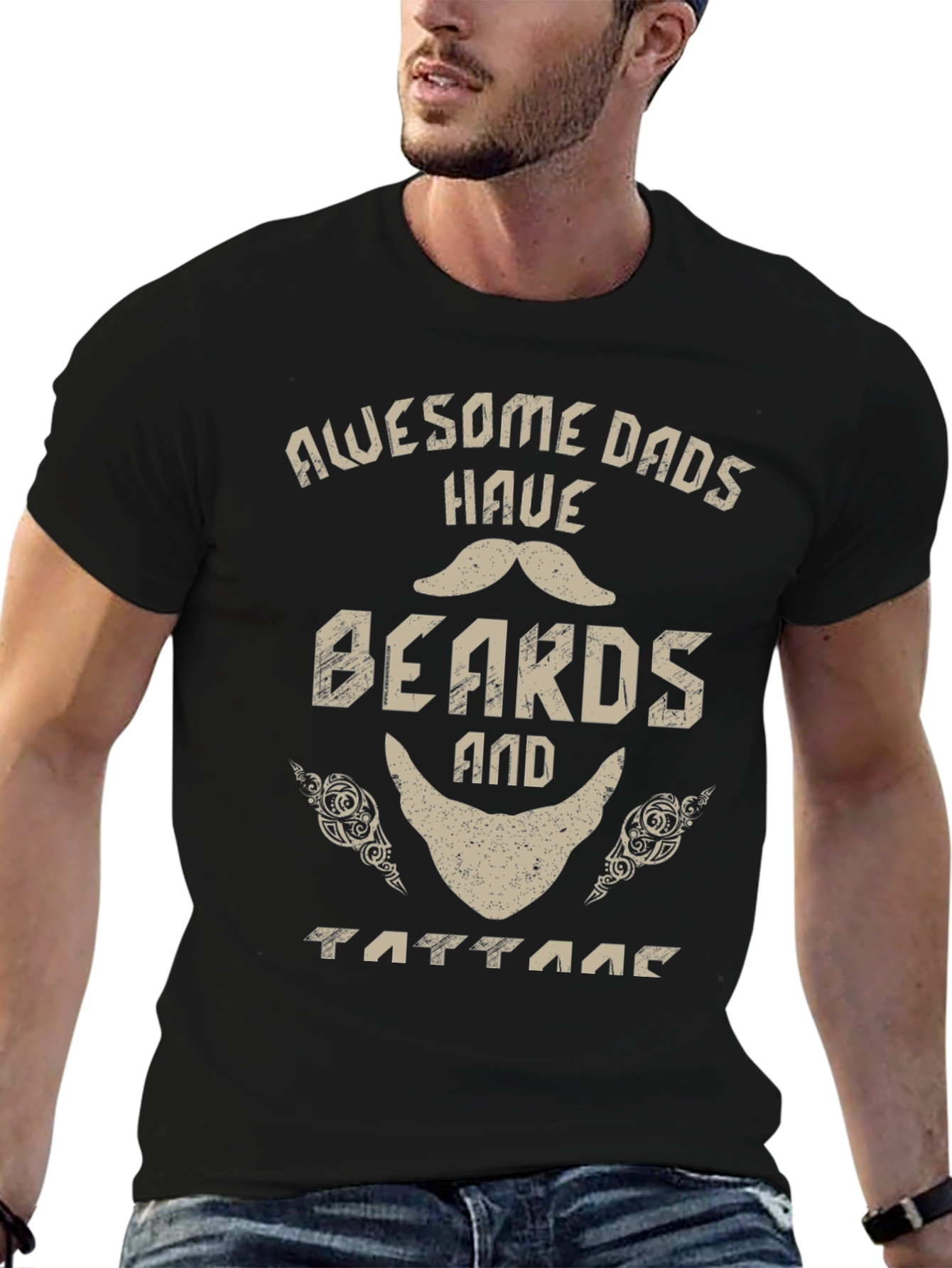 Awesome Dads Have Beards and Tattoos T-Shirt