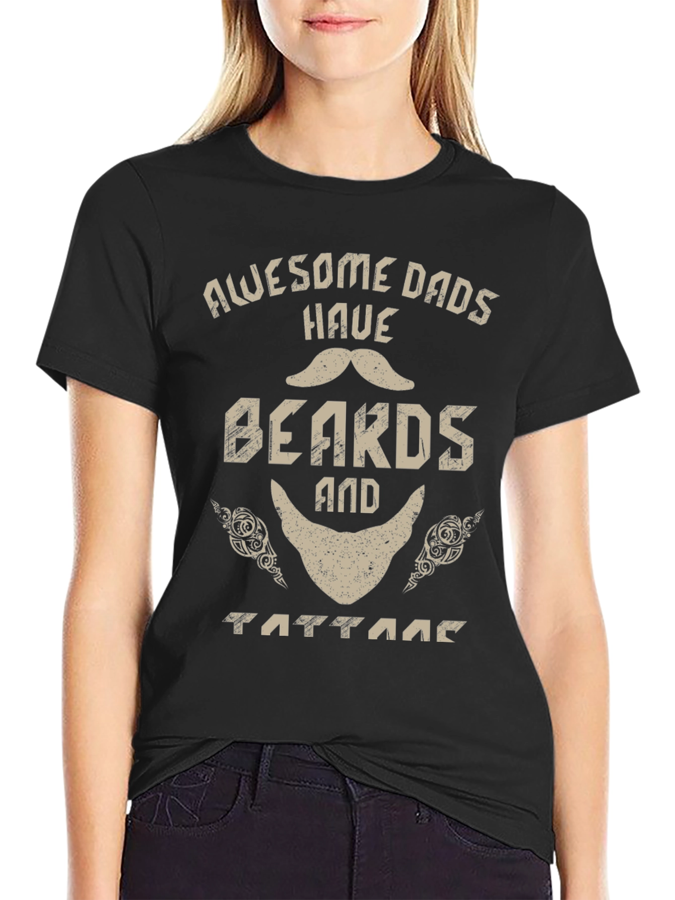 Awesome Dads Have Beards and Tattoos T-Shirt