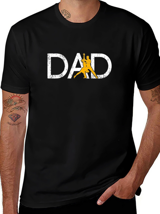 Dad Tango Graphic Tee - Black Cotton Shirt
