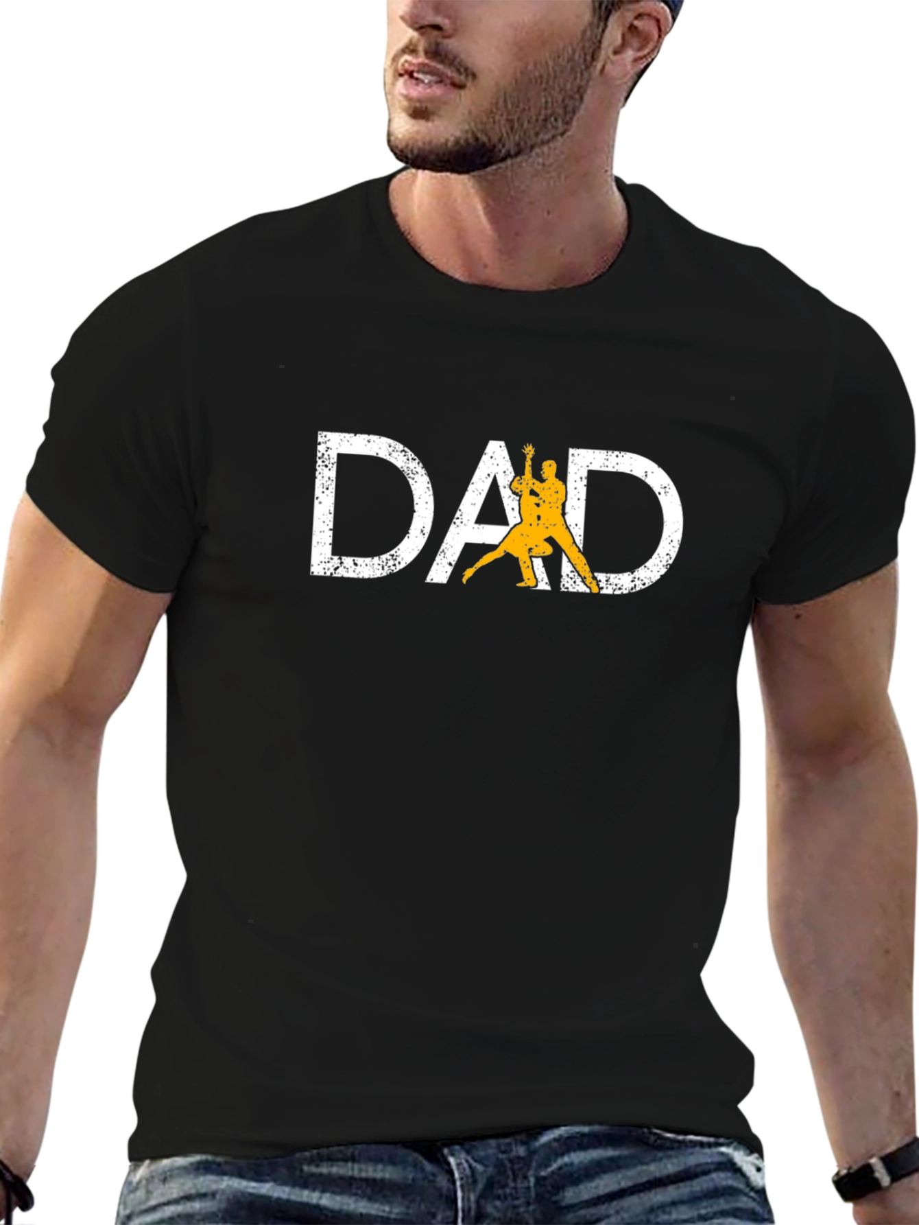 Dad Tango Graphic Tee - Black Cotton Shirt