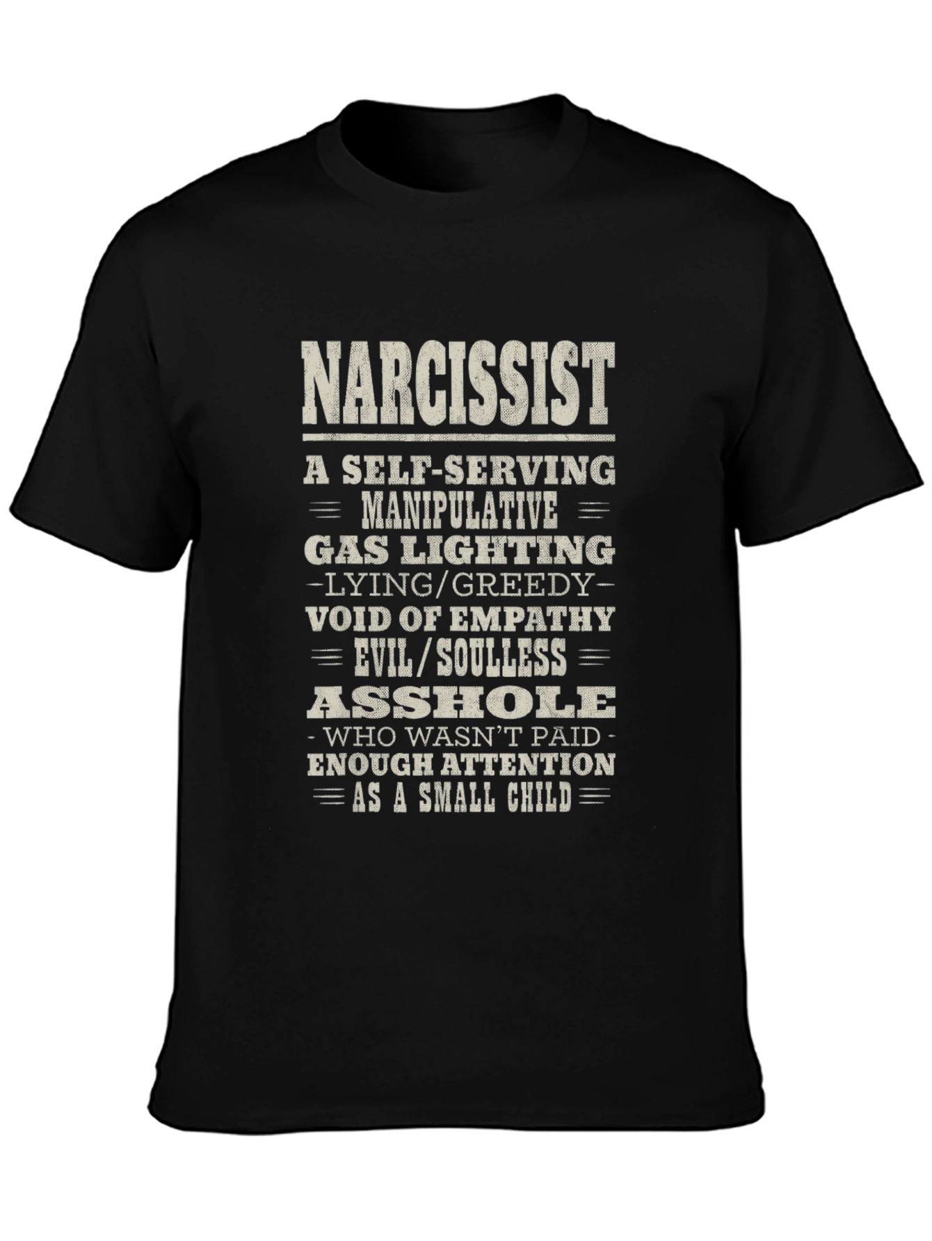 Narcissist Definition Graphic Tee - Black