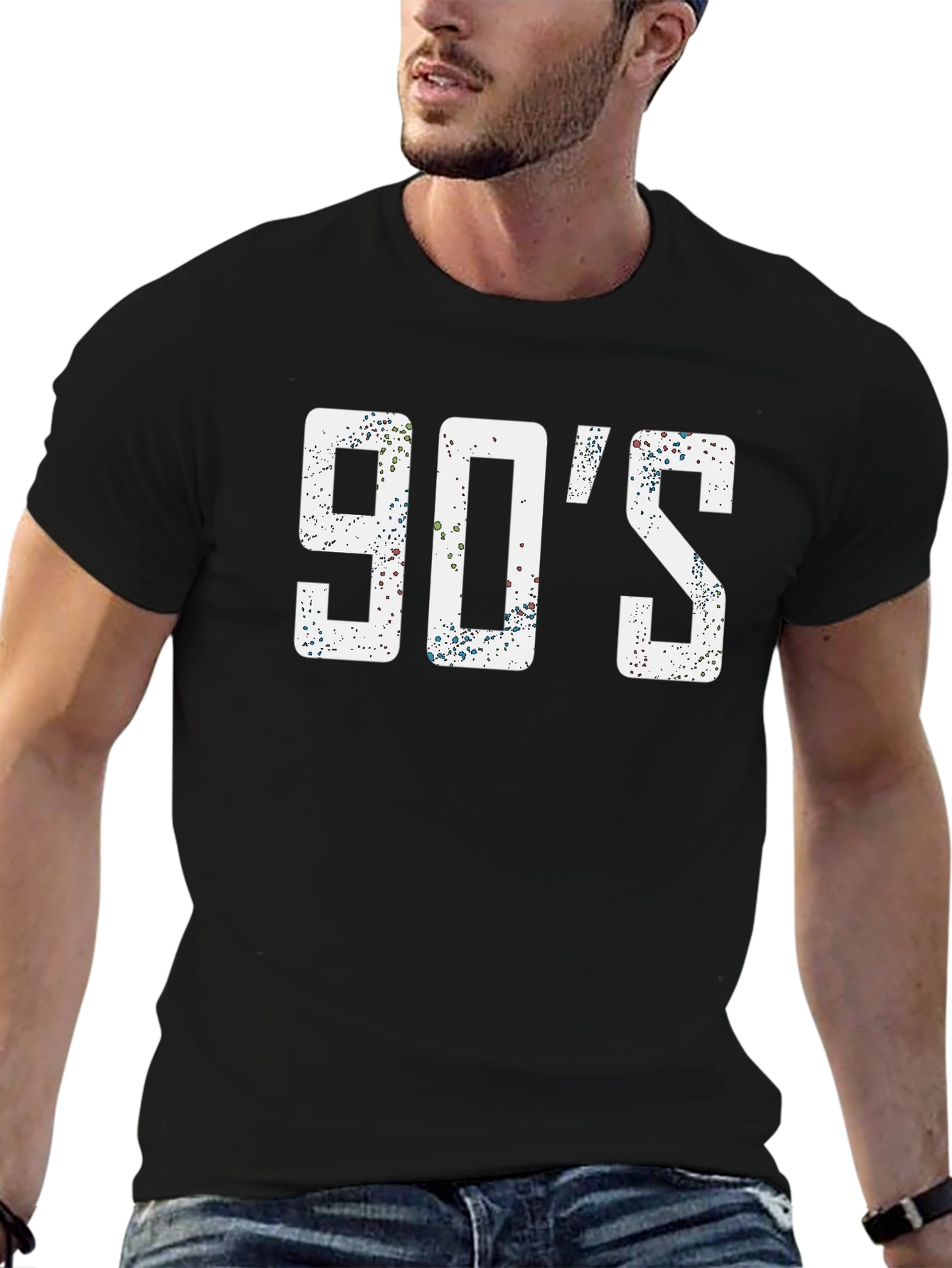 90s Throwback Graphic Tee - Black