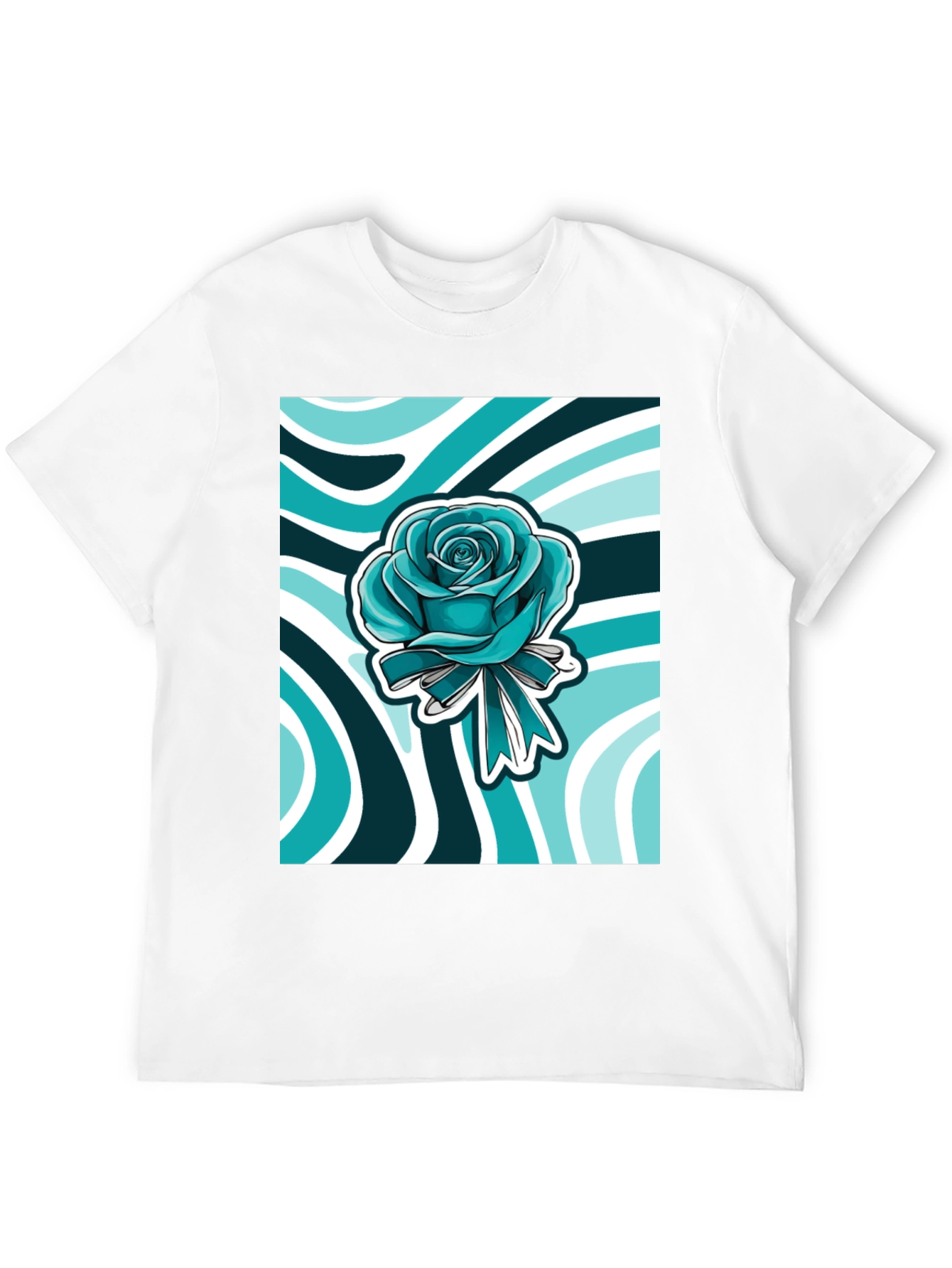 Blue Rose Graphic Print Tee