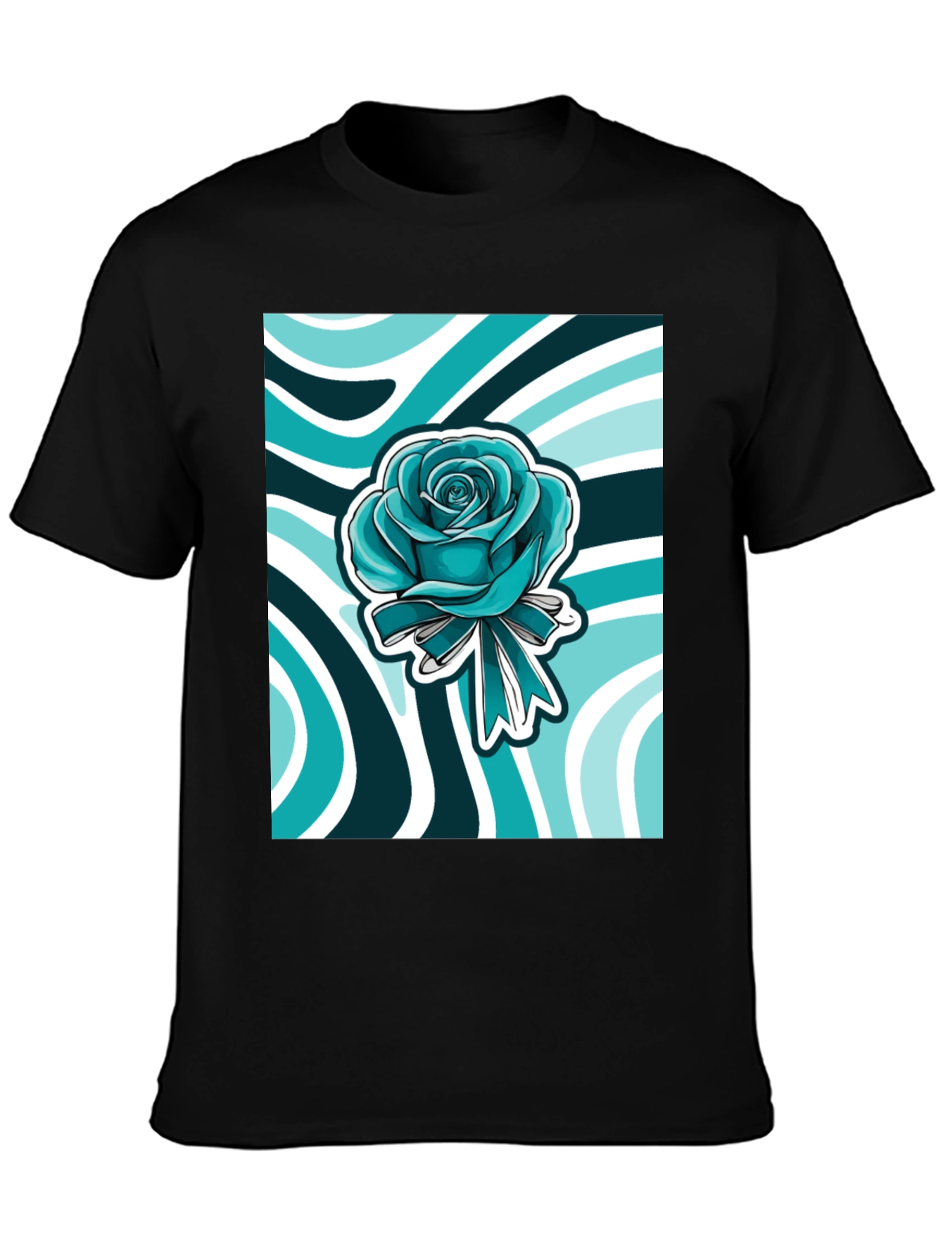 Blue Rose Graphic Print Tee