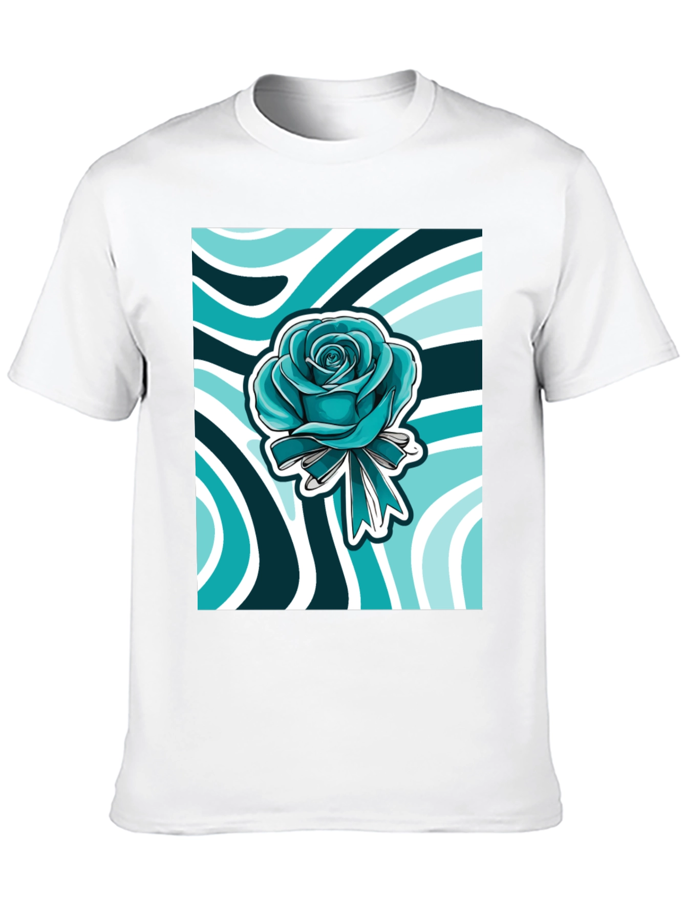 Blue Rose Graphic Print Tee