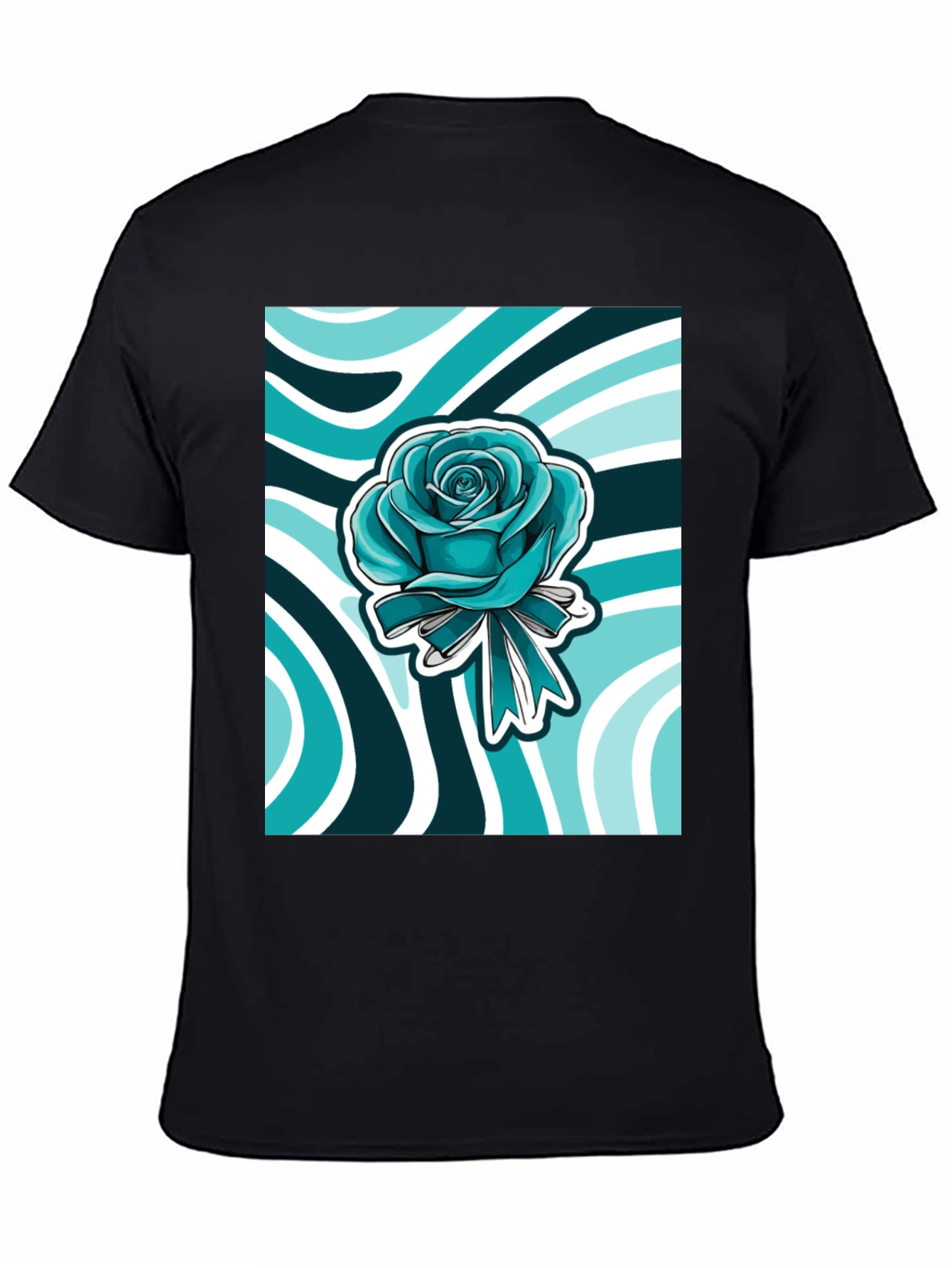 Blue Rose Graphic Print Tee