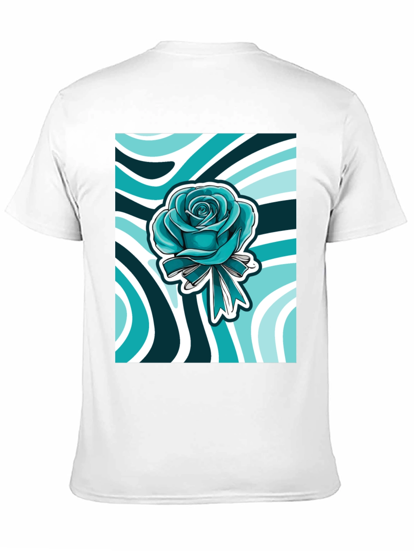 Blue Rose Graphic Print Tee