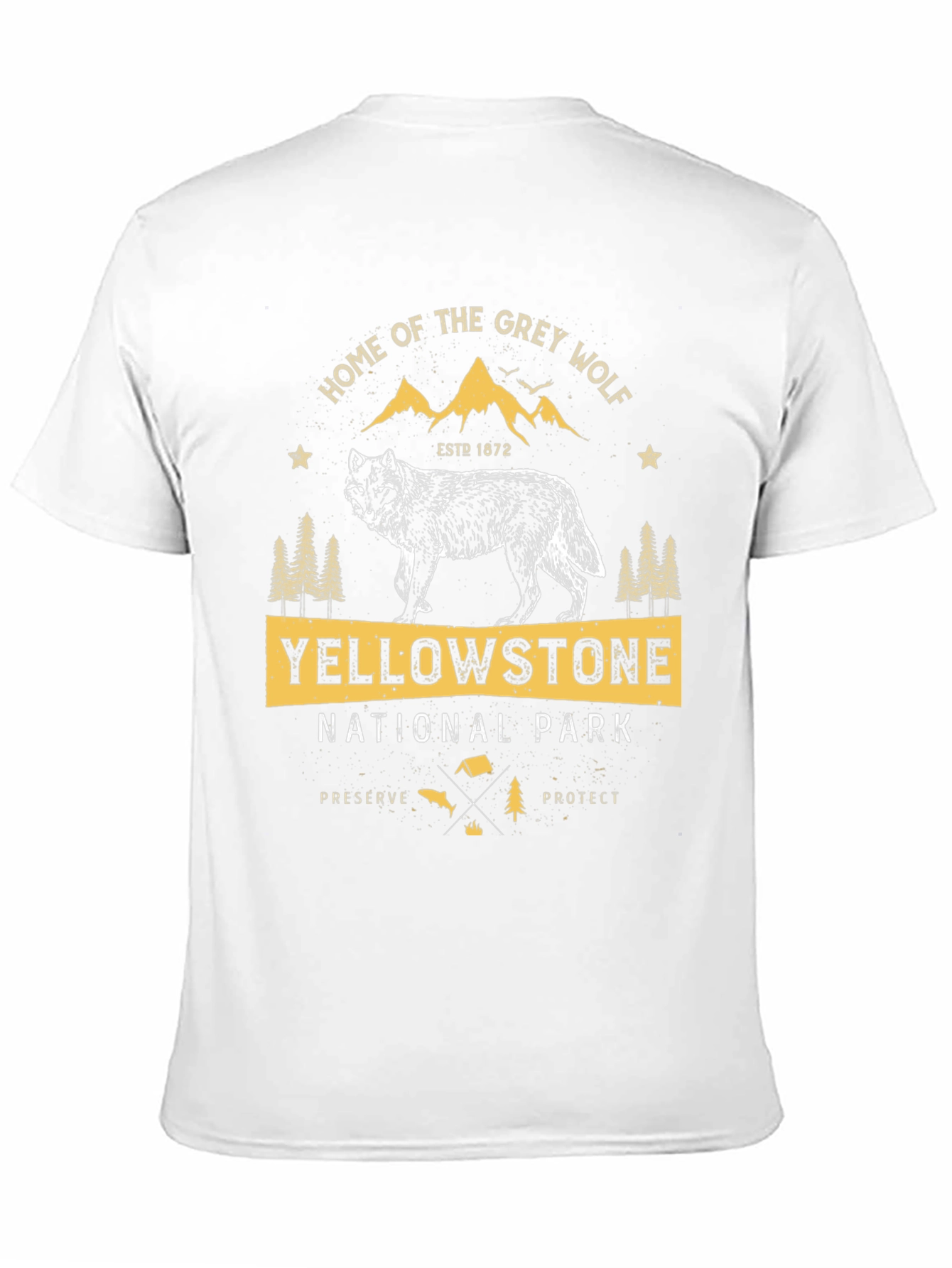 Yellowstone National Park Grey Wolf Graphic Tee