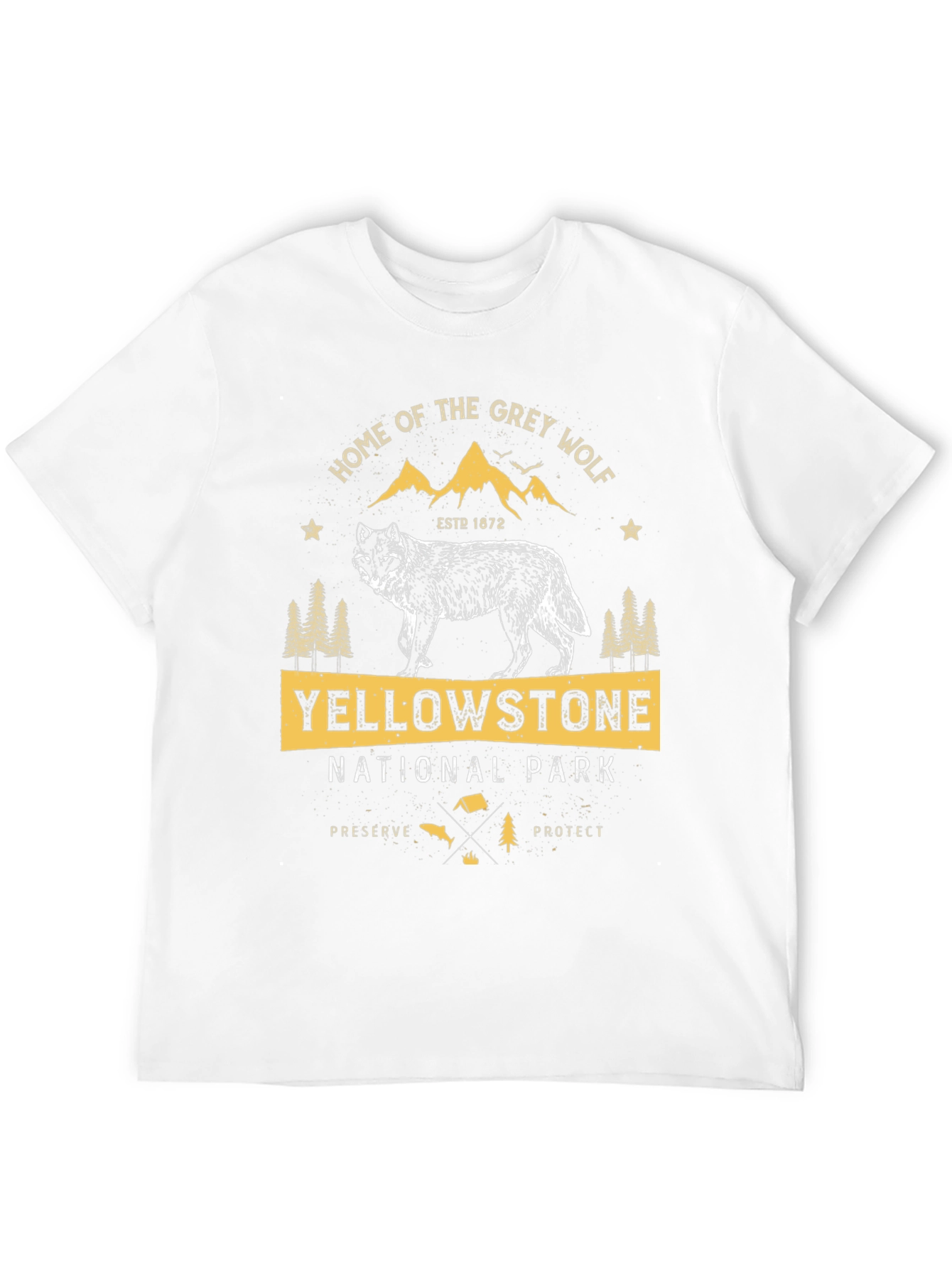 Yellowstone National Park Grey Wolf Graphic Tee