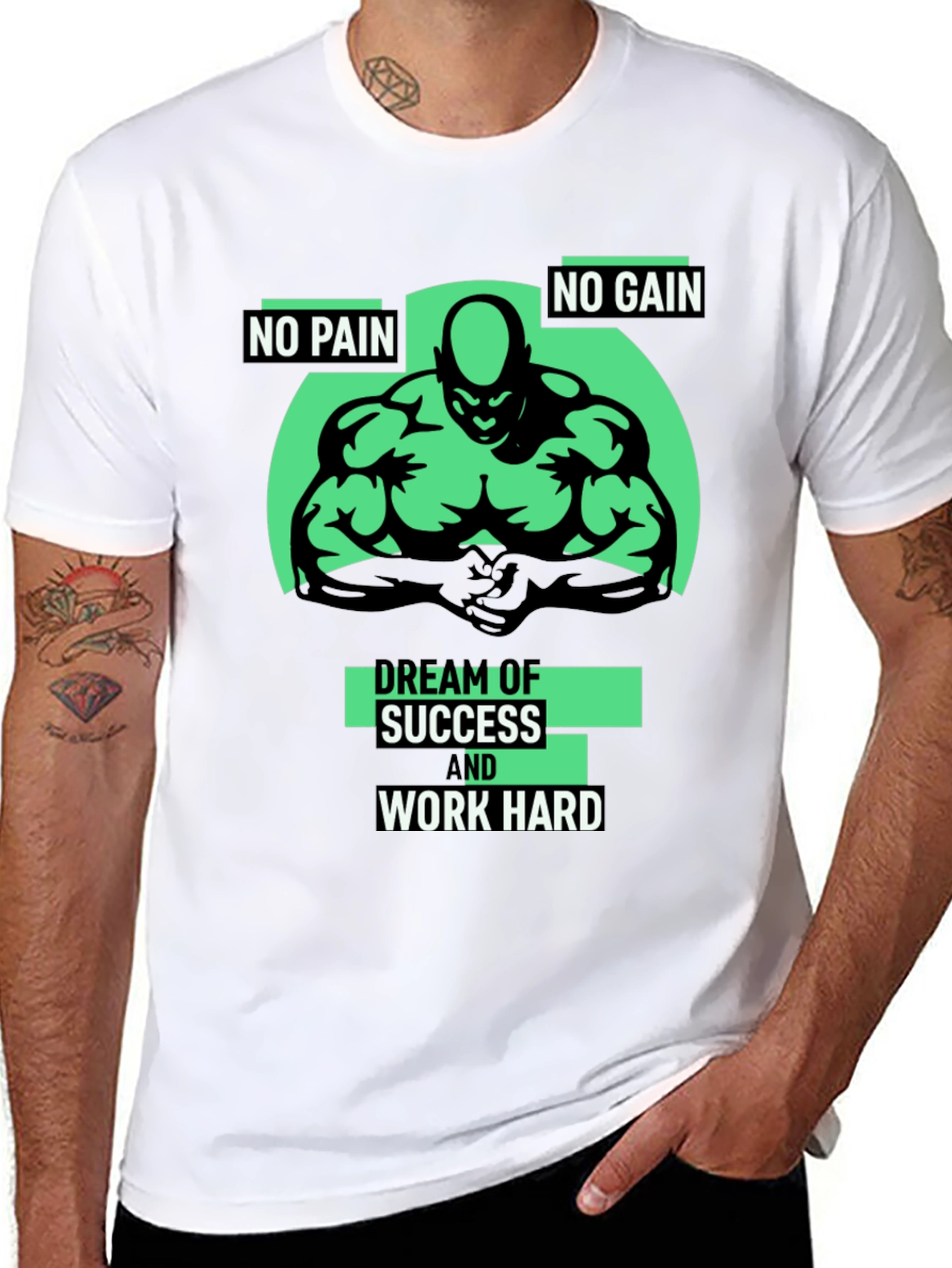 Motivational Gym T-Shirt - No Pain No Gain