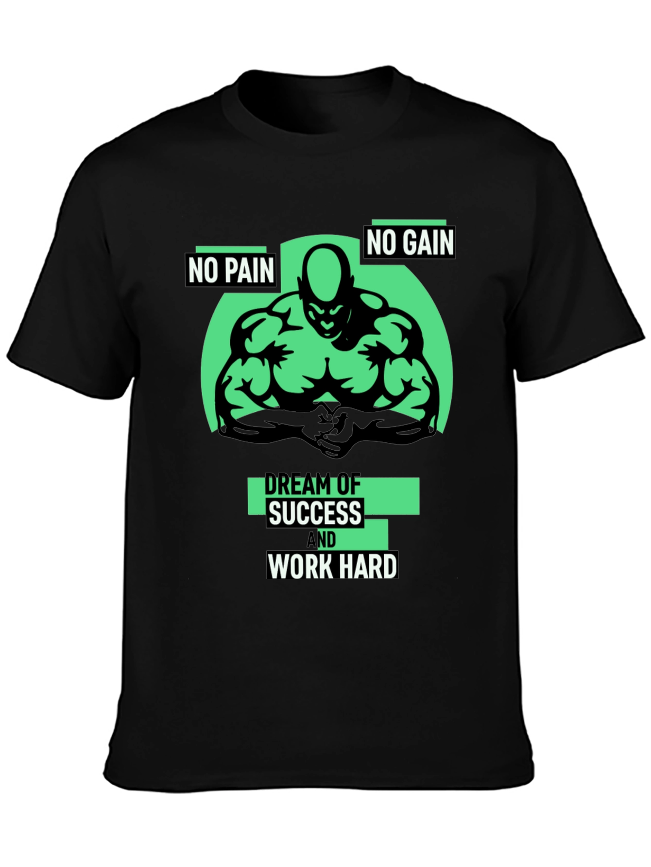 Motivational Gym T-Shirt - No Pain No Gain