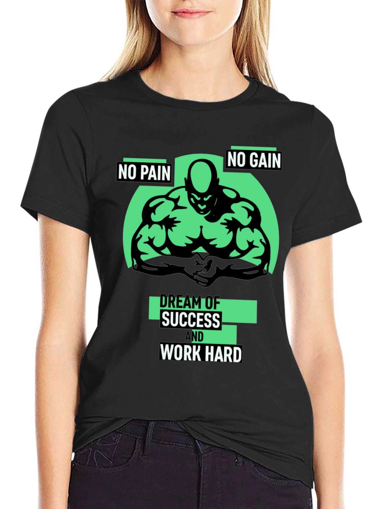 Motivational Gym T-Shirt - No Pain No Gain