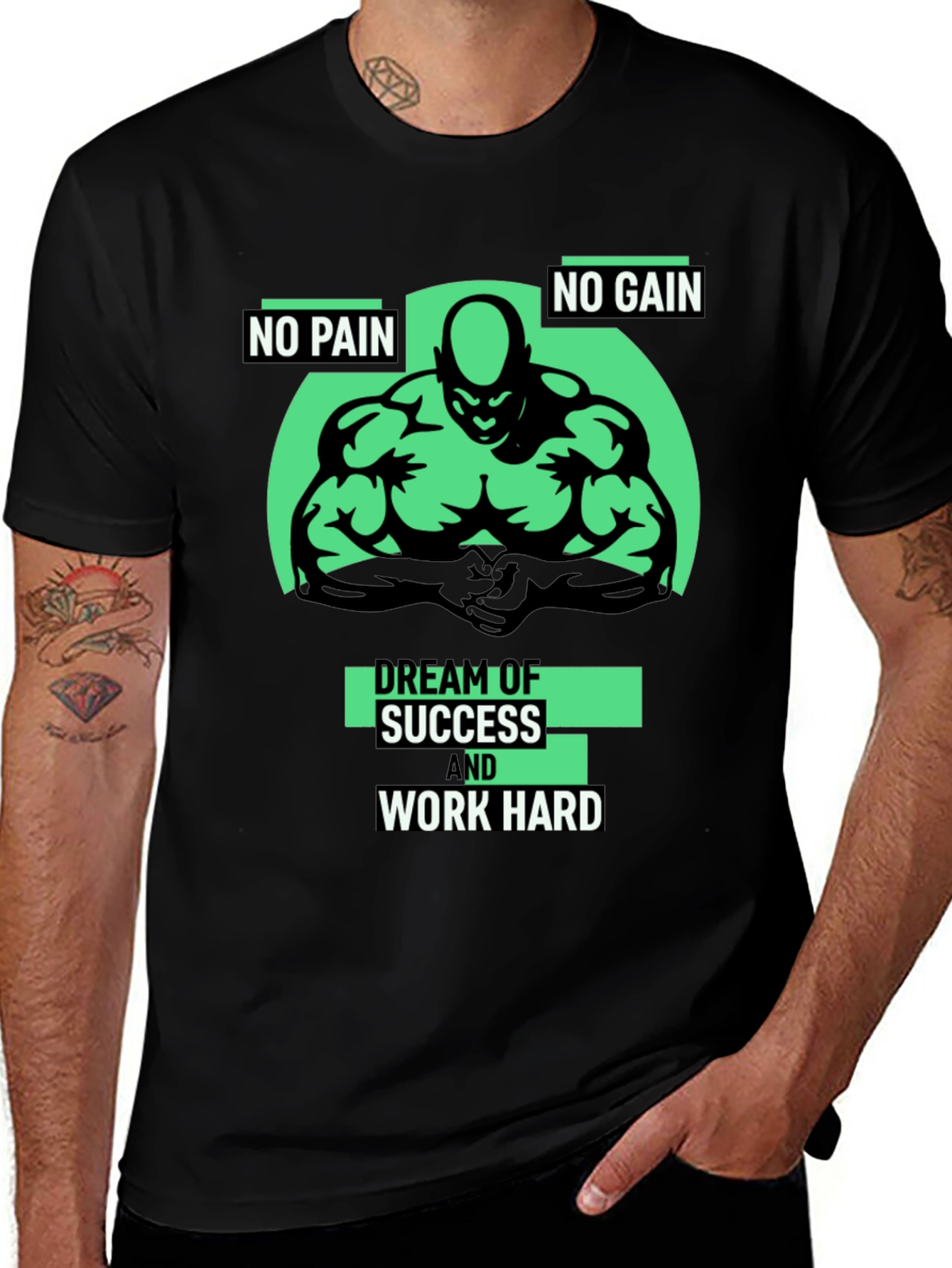 Motivational Gym T-Shirt - No Pain No Gain