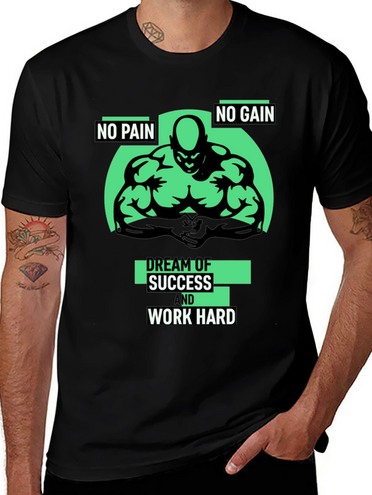 Motivational Gym T-Shirt - No Pain No Gain