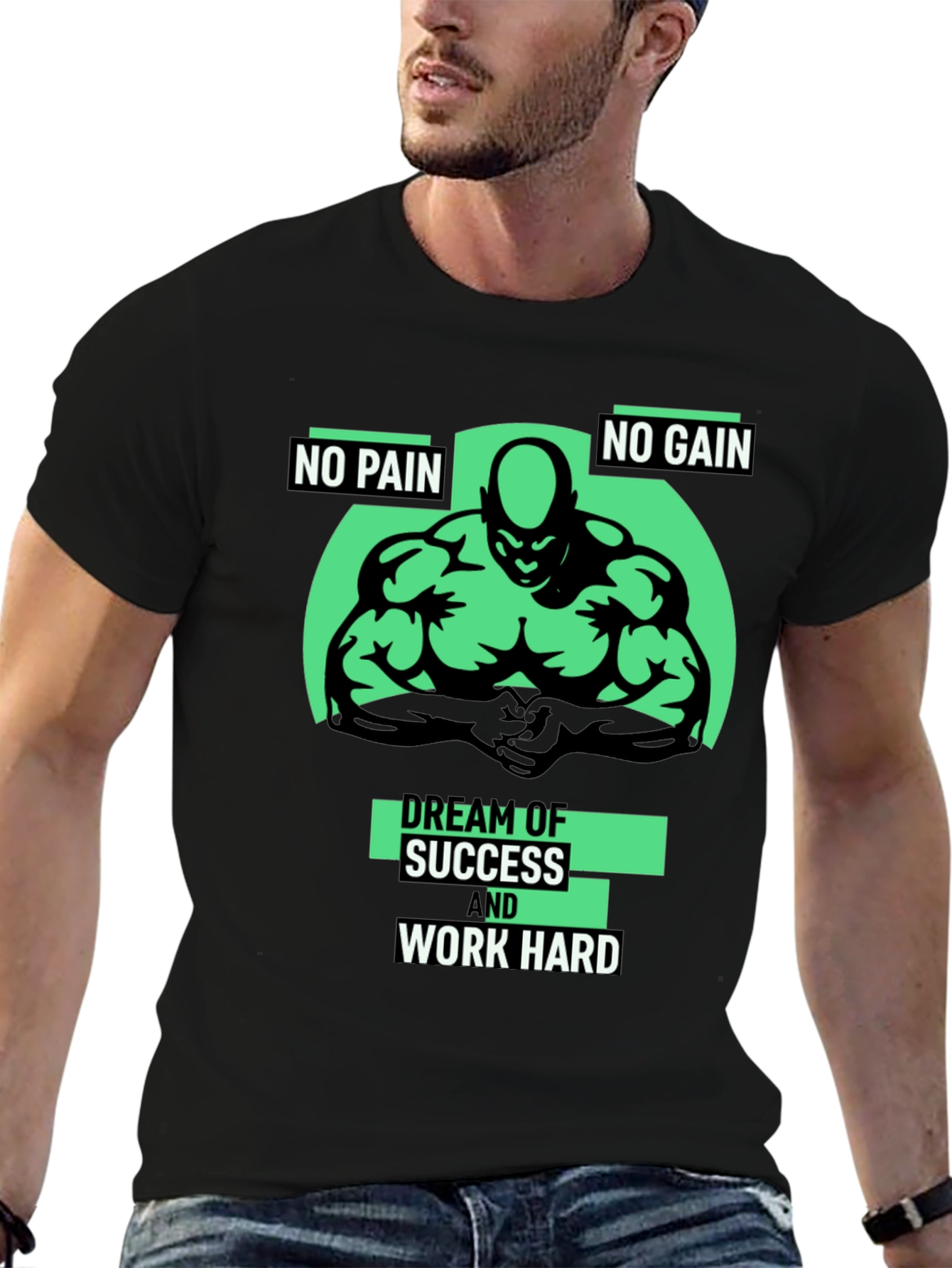 Motivational Gym T-Shirt - No Pain No Gain