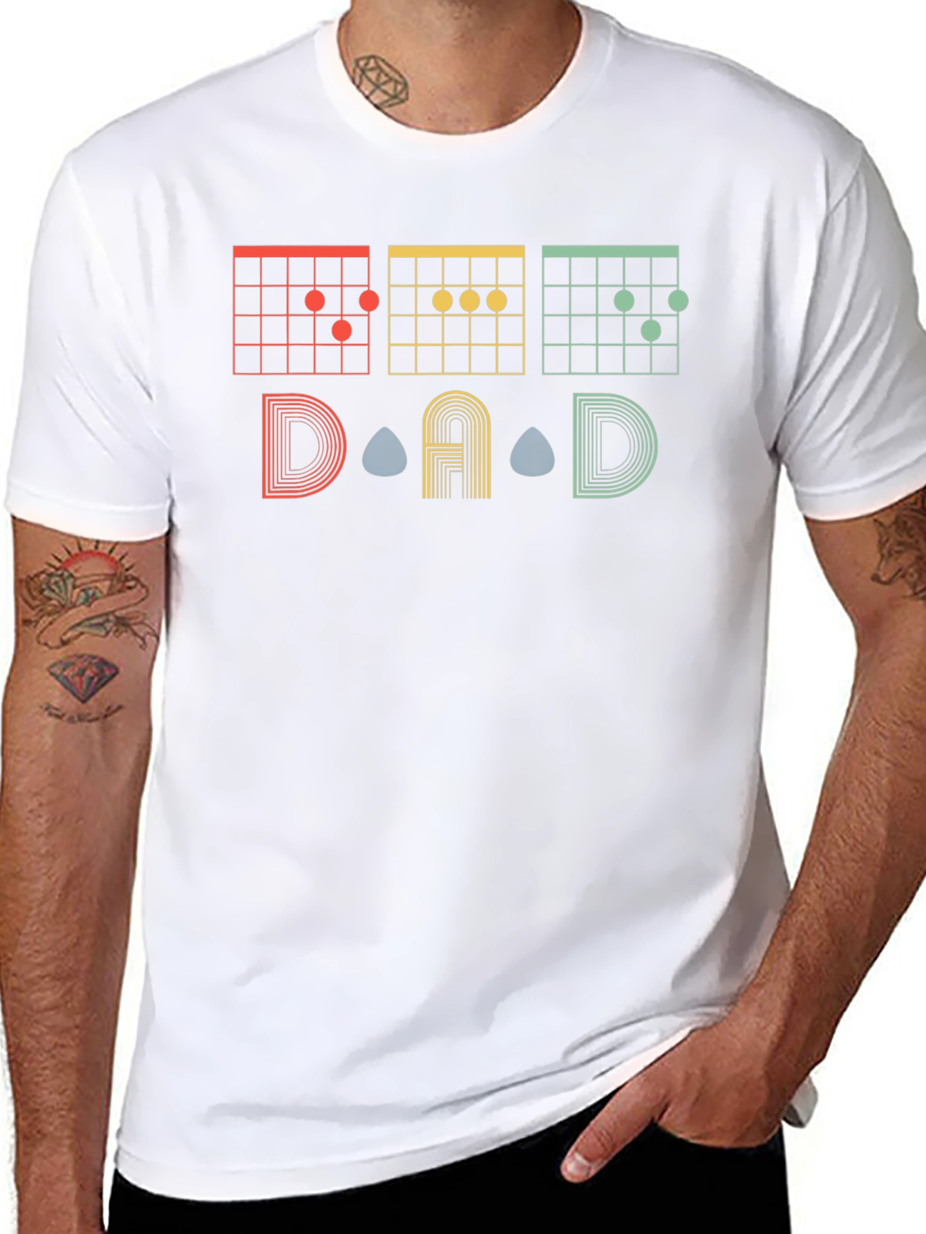 DAD Guitar Chords Graphic T-Shirt - Musician Gift