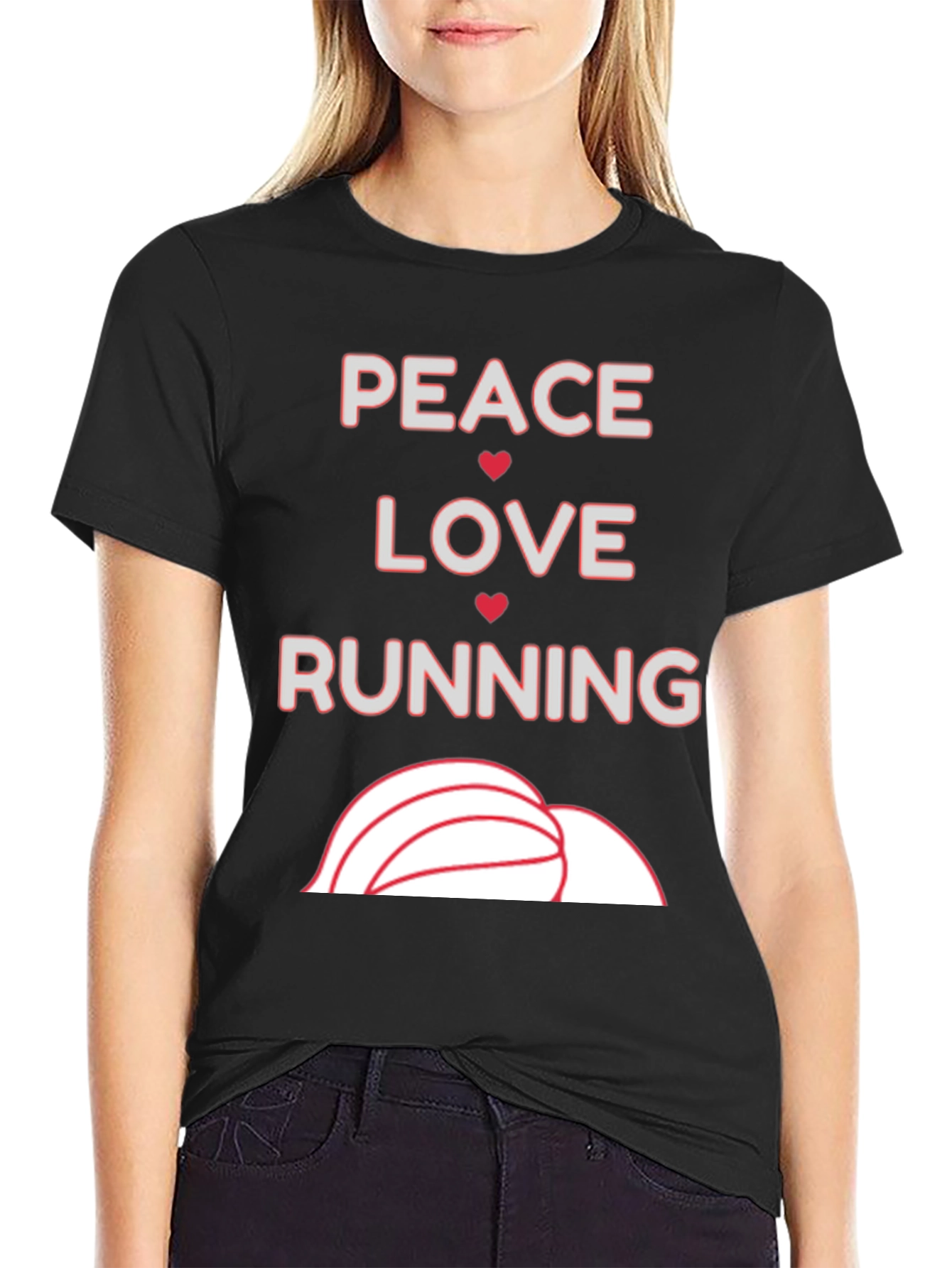 Peace Love Running Graphic T-Shirt