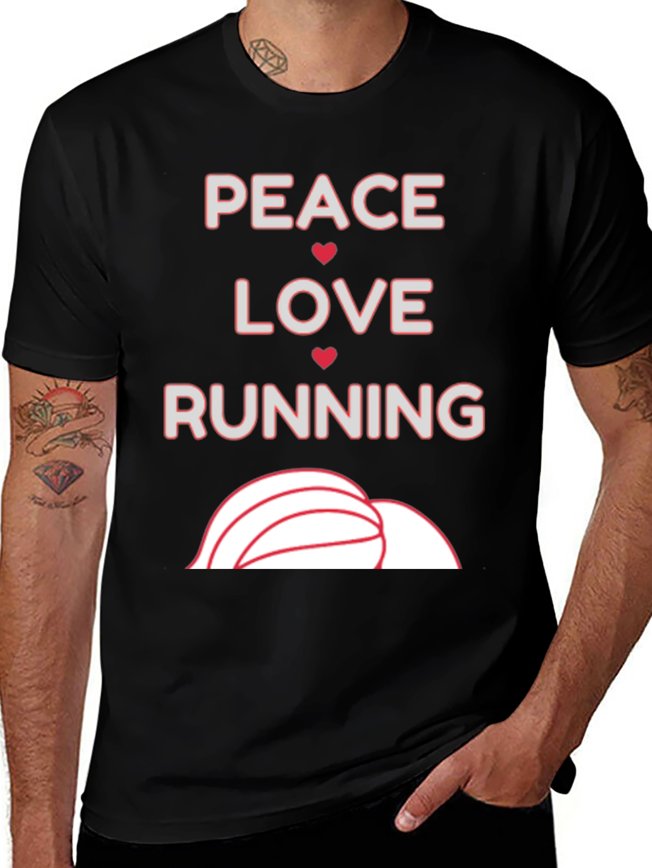 Peace Love Running Graphic T-Shirt