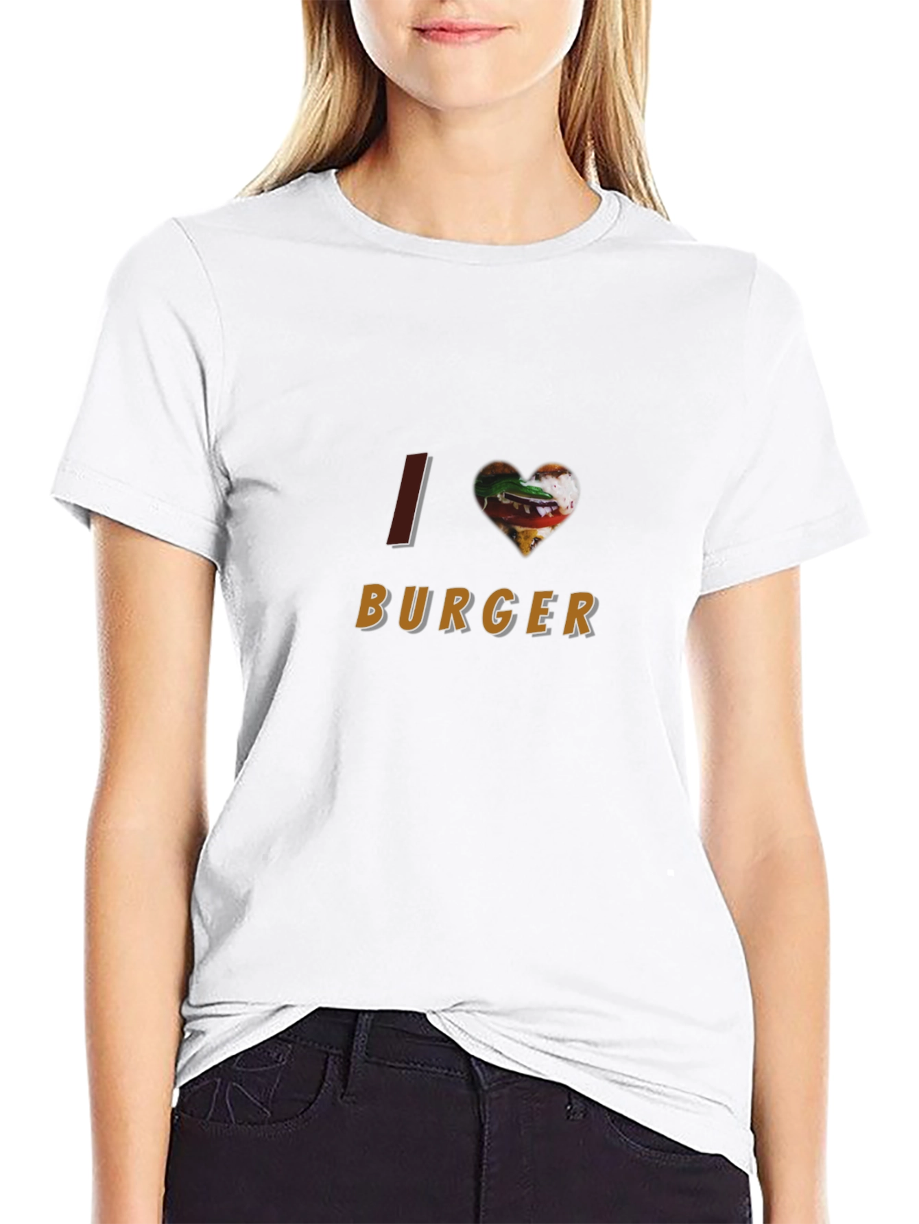 I Heart Burger T-Shirt - Casual Black Tee