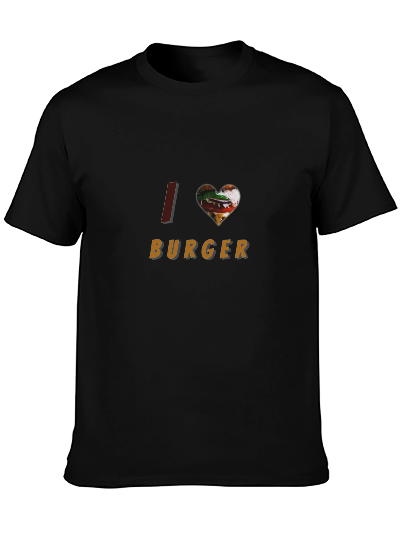 I Heart Burger T-Shirt - Casual Black Tee