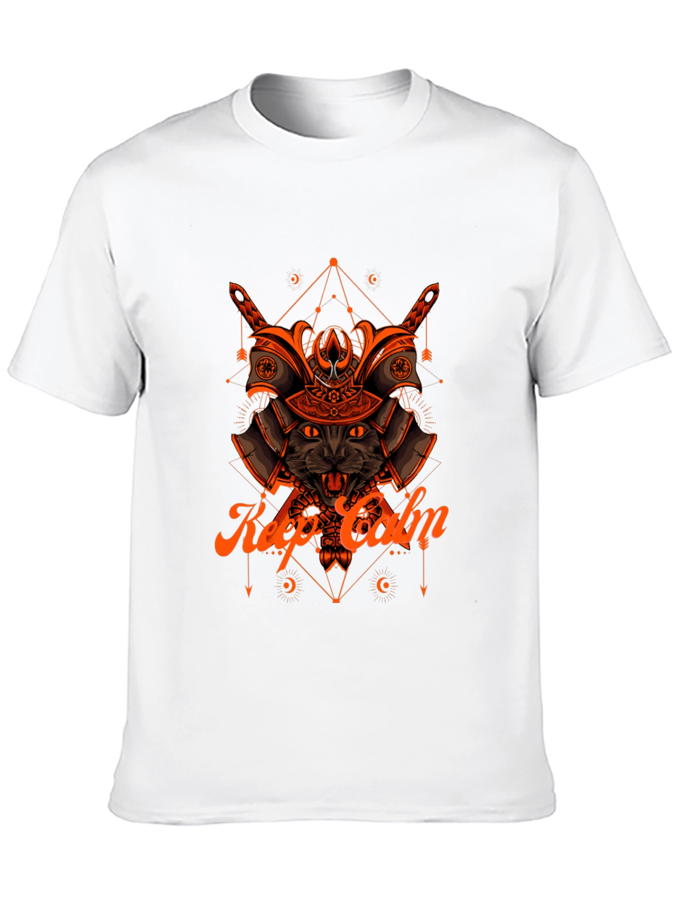 Samurai Cat T-Shirt - Keep Calm Graphic Tee