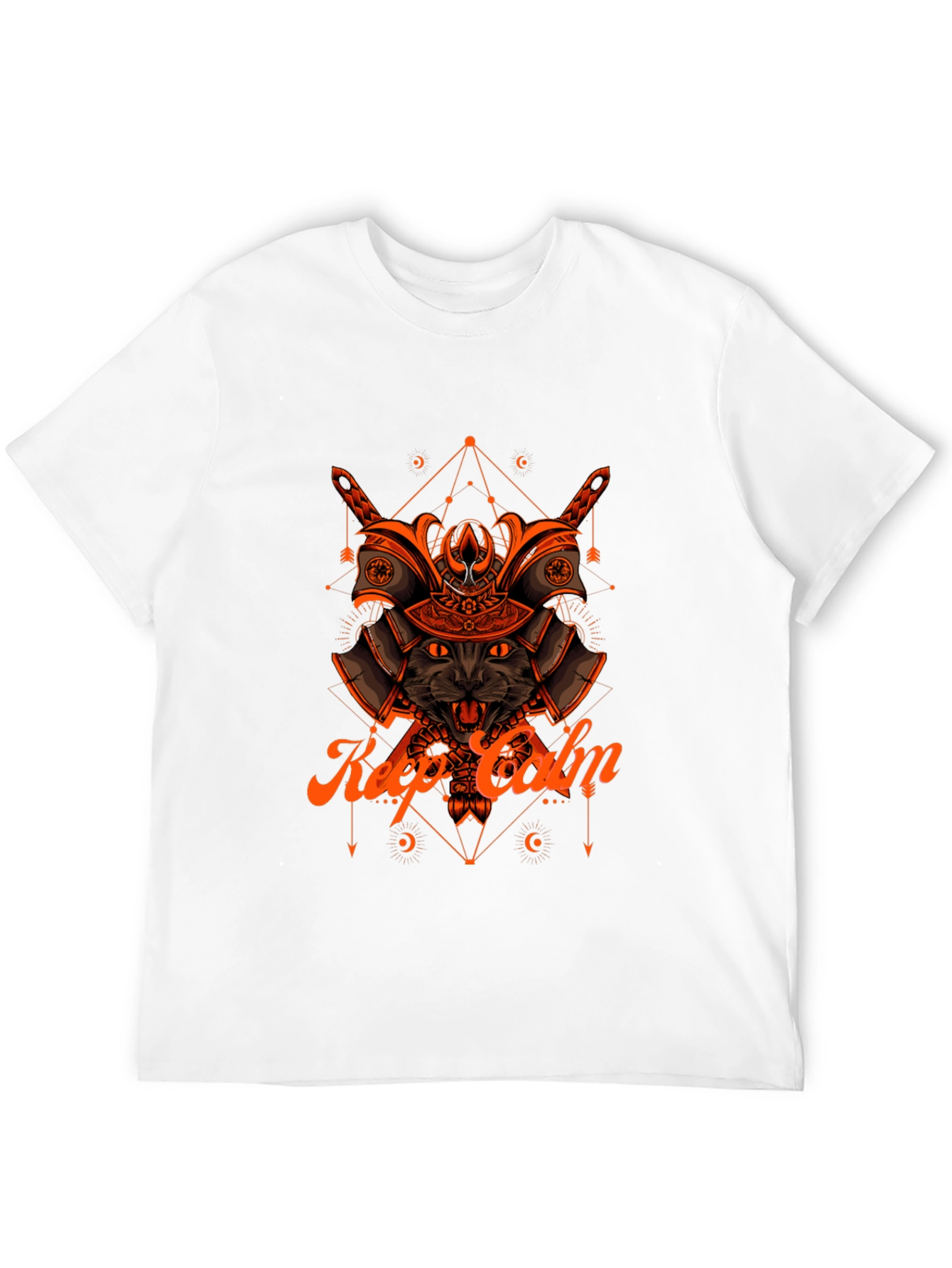 Samurai Cat T-Shirt - Keep Calm Graphic Tee