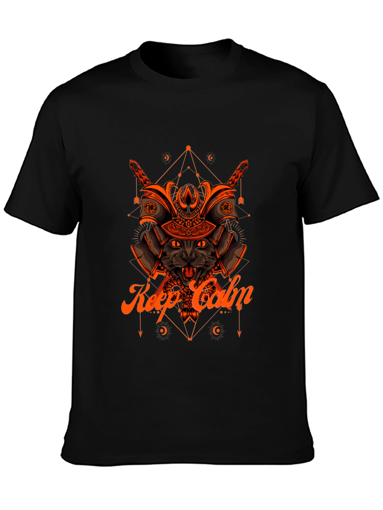 Samurai Cat T-Shirt - Keep Calm Graphic Tee