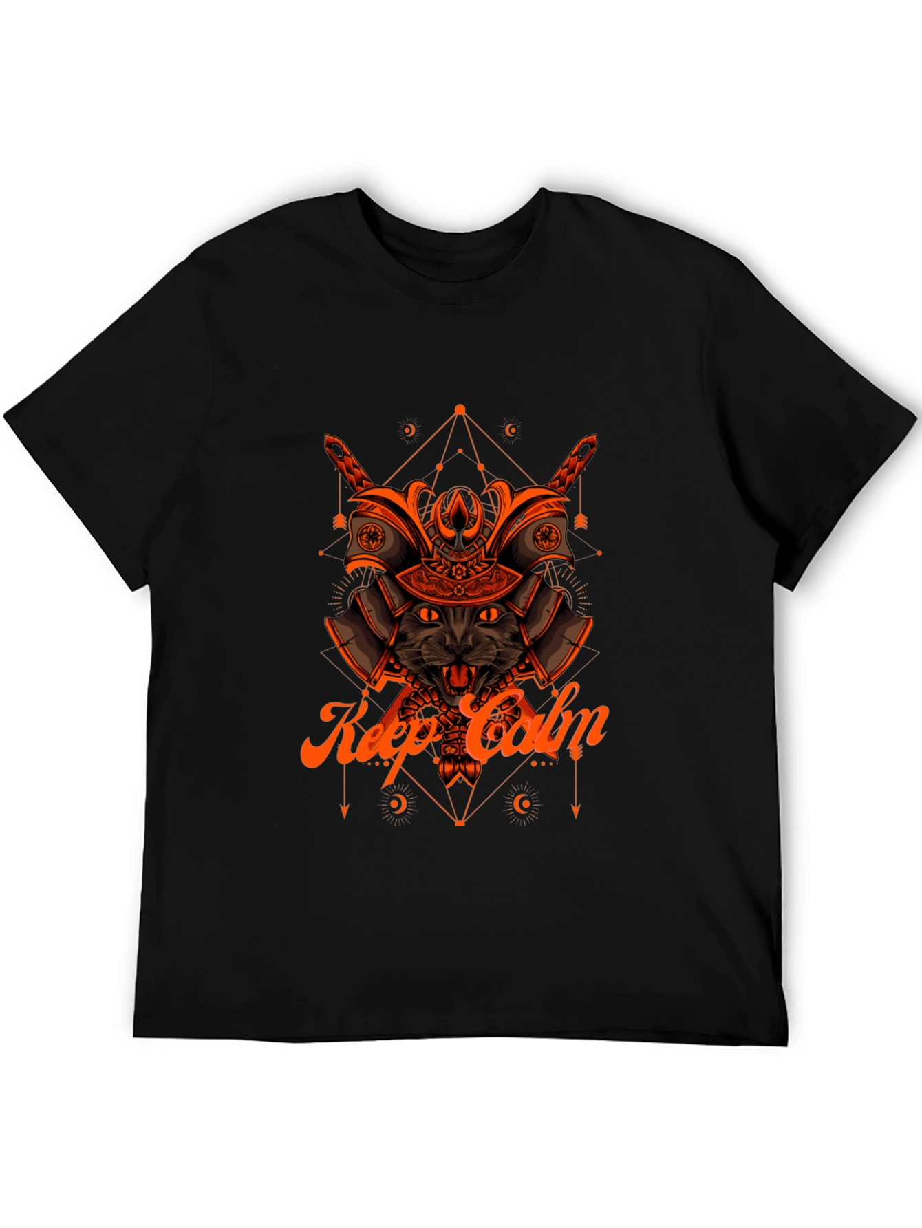 Samurai Cat T-Shirt - Keep Calm Graphic Tee