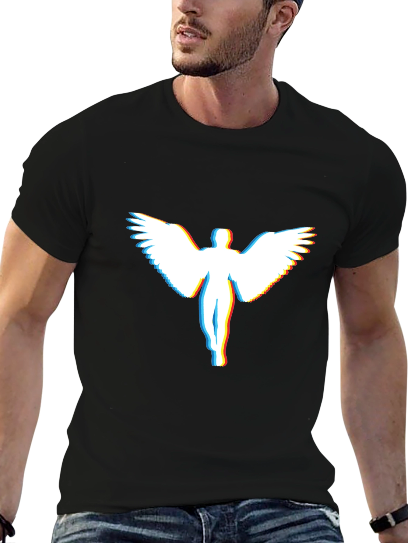 Angel Glitch Graphic T-Shirt - Modern Tee