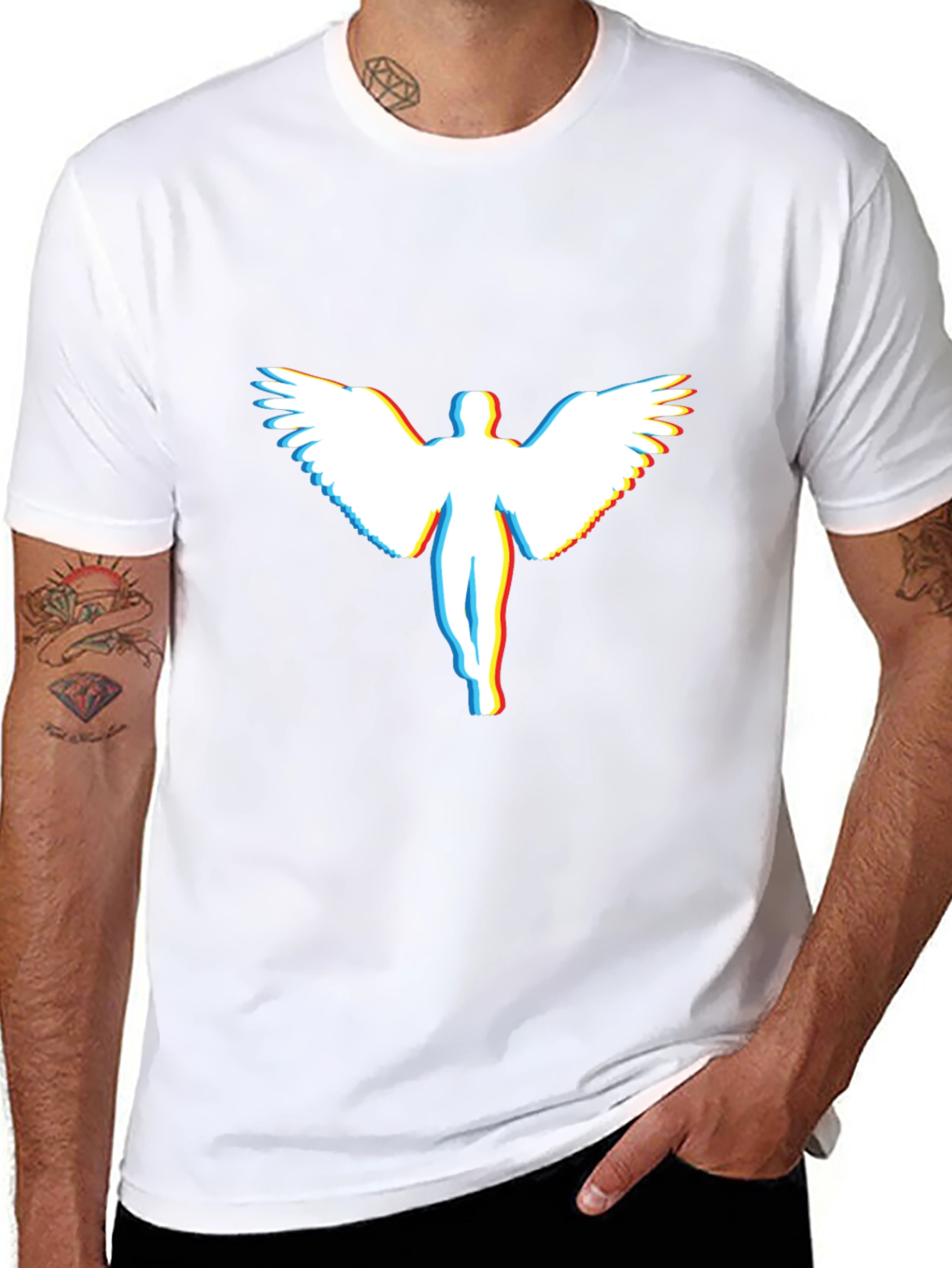 Angel Glitch Graphic T-Shirt - Modern Tee