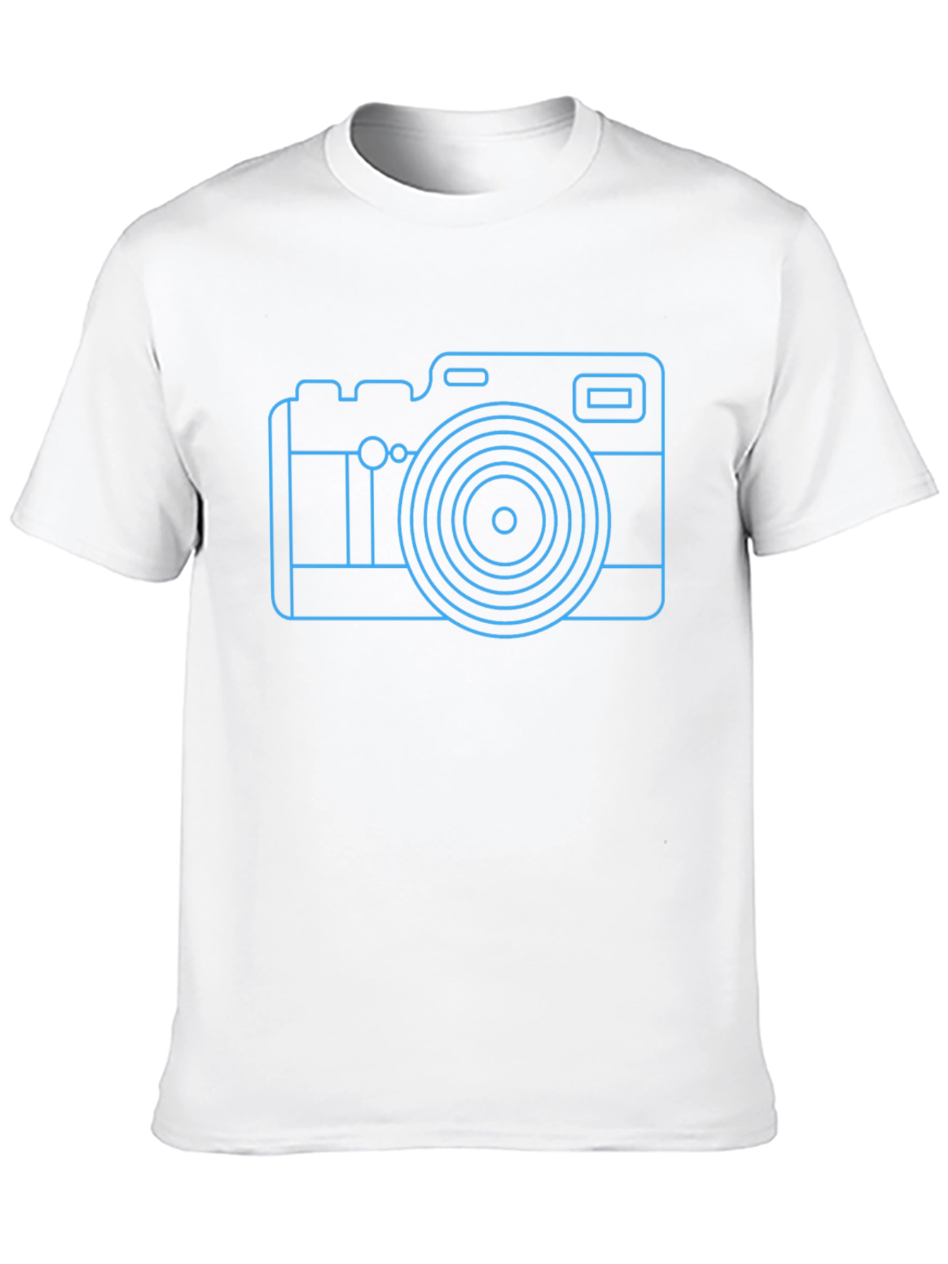Neon Camera Graphic Tee - Black Casual T-Shirt