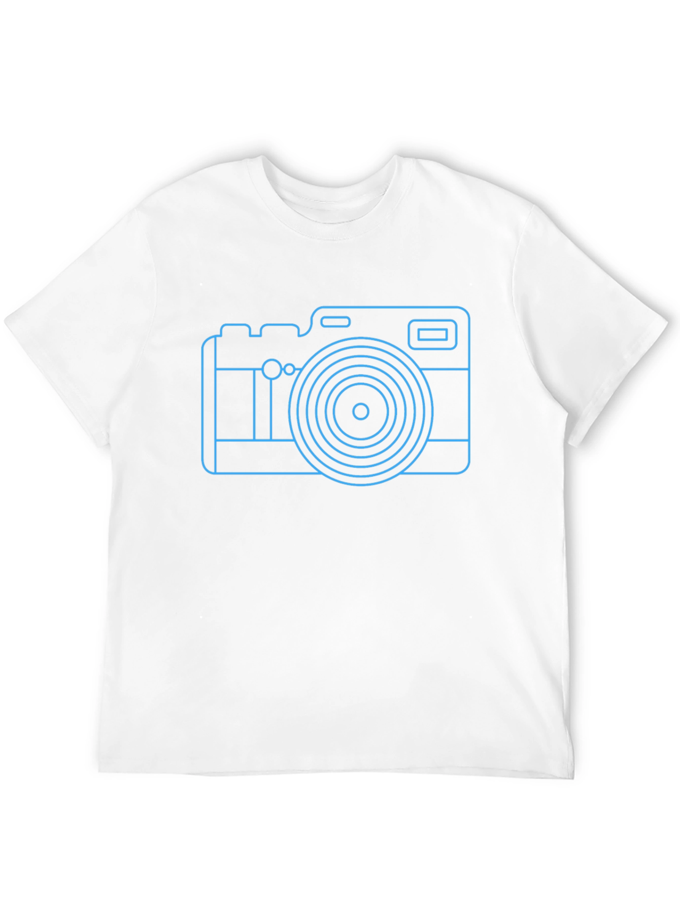 Neon Camera Graphic Tee - Black Casual T-Shirt