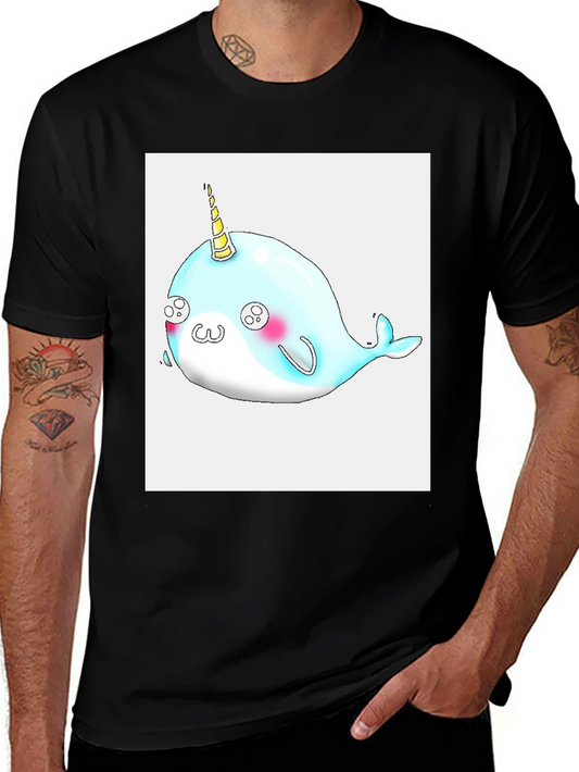 Narwhal Unicorn Black T-Shirt