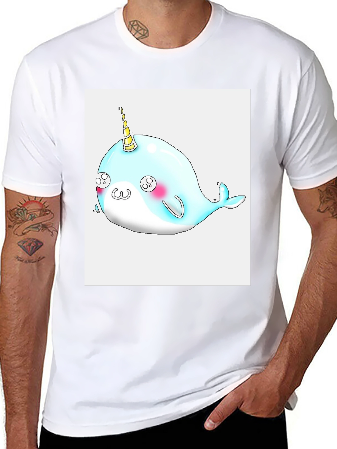 Narwhal Unicorn Black T-Shirt