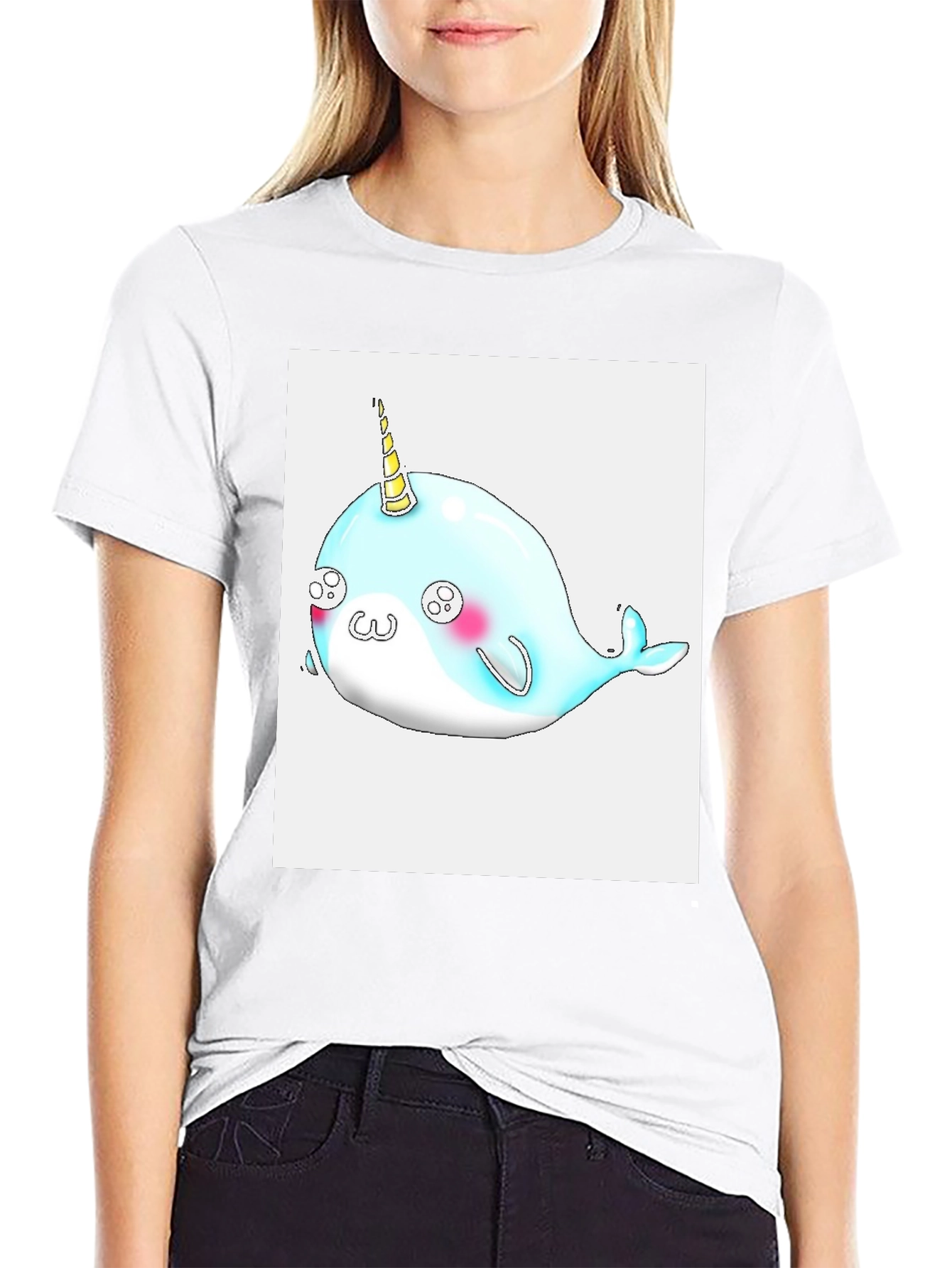 Narwhal Unicorn Black T-Shirt
