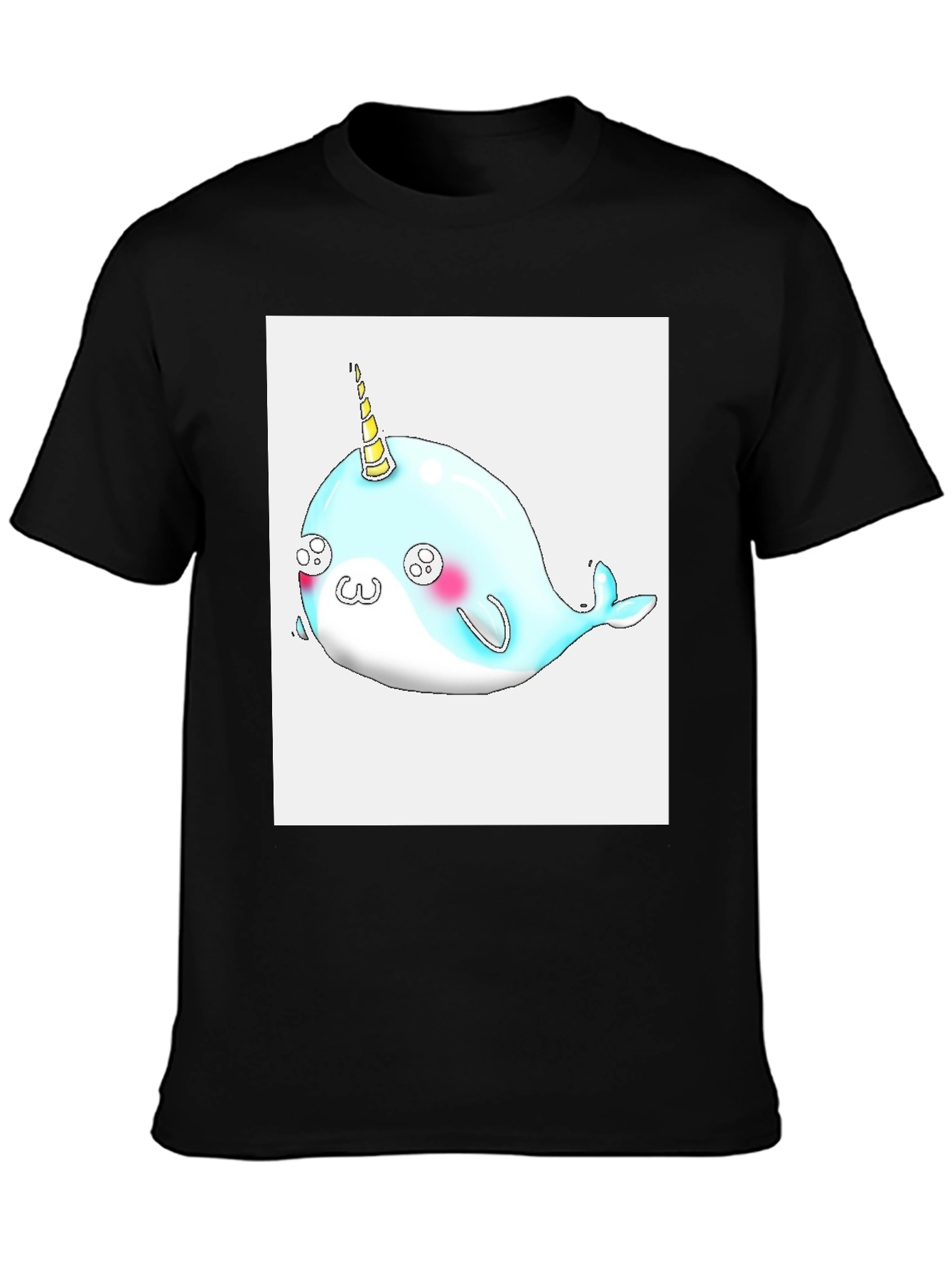 Narwhal Unicorn Black T-Shirt