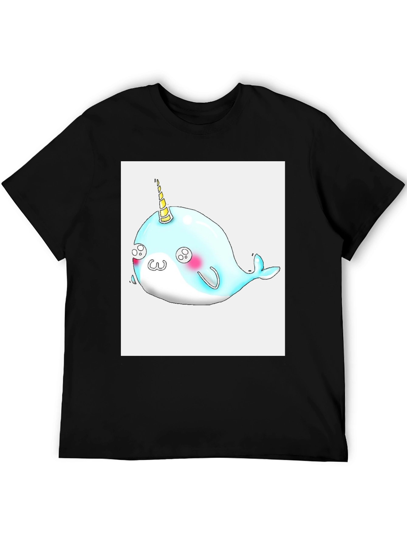 Narwhal Unicorn Black T-Shirt