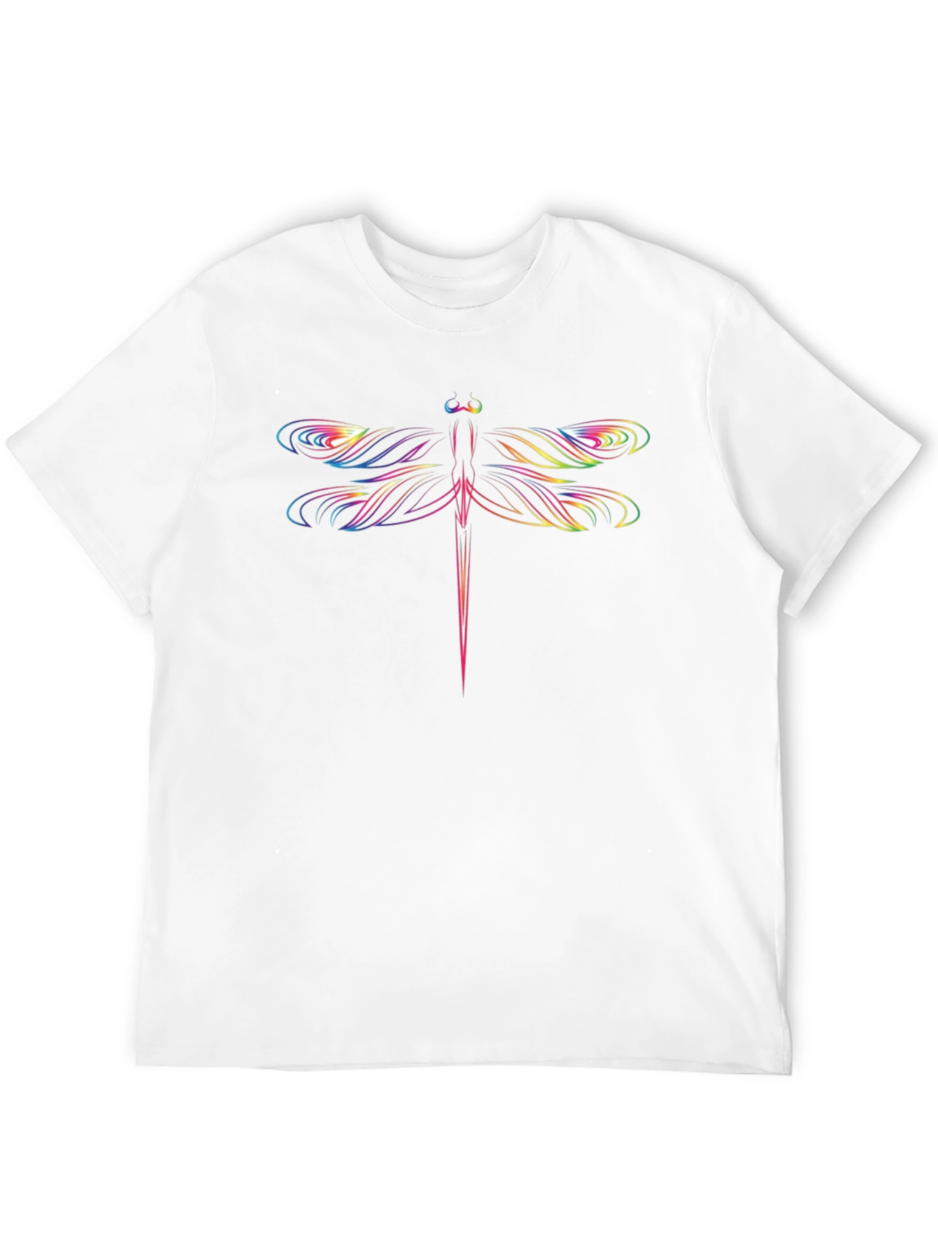 Vibrant Dragonfly Graphic Black T-Shirt