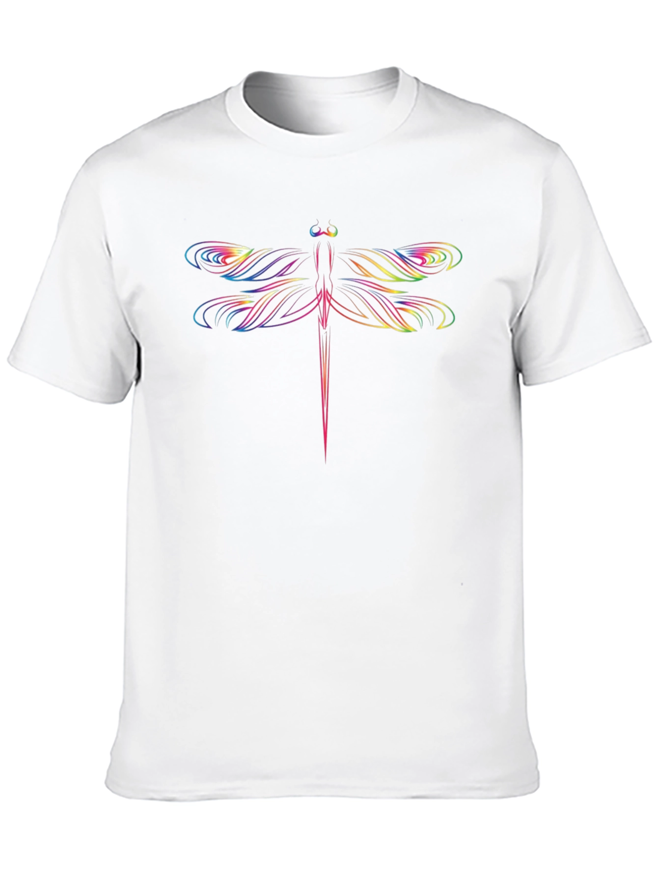 Vibrant Dragonfly Graphic Black T-Shirt