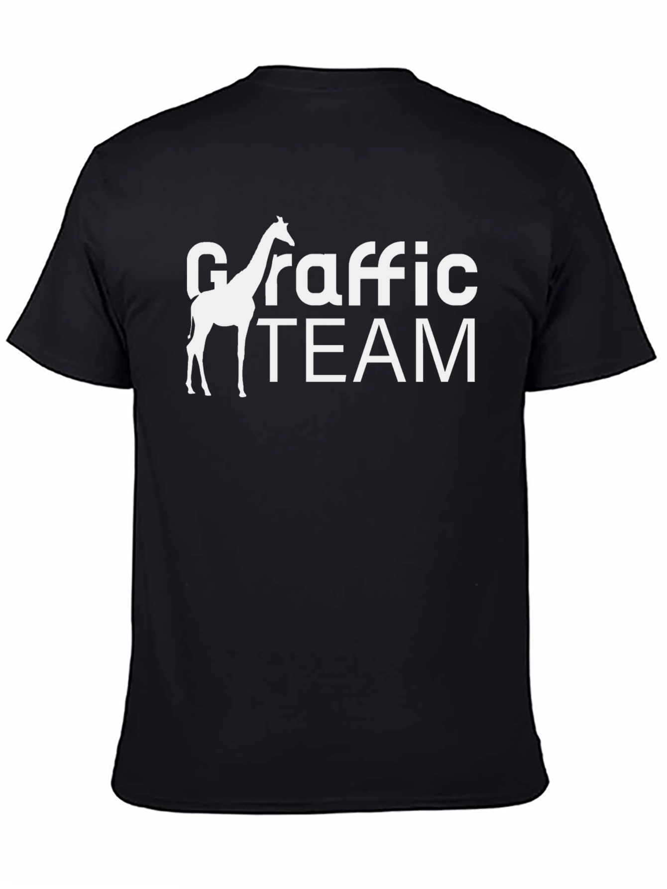 Giraffe Team Graphic Tee - Black Cotton T-Shirt