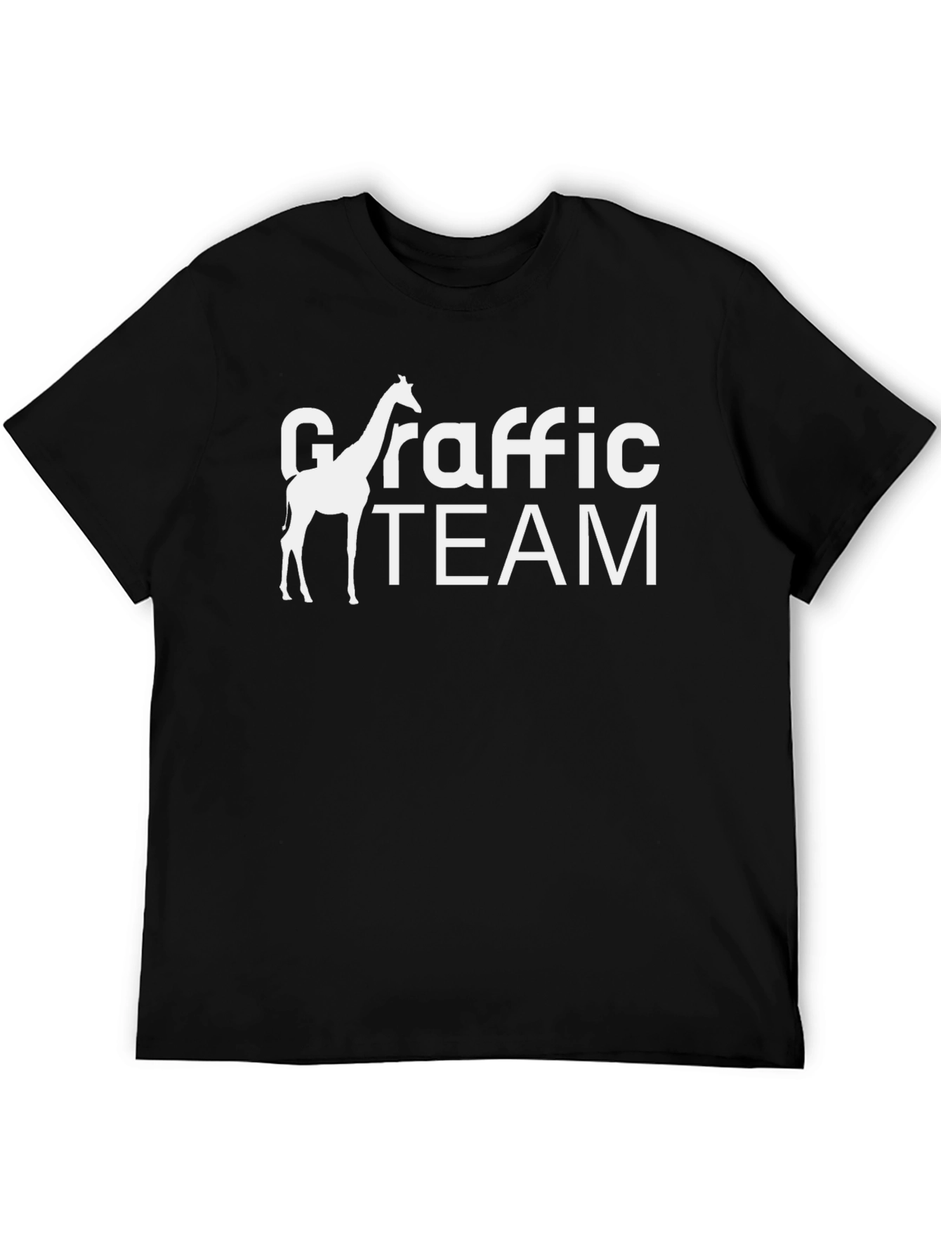 Giraffe Team Graphic Tee - Black Cotton T-Shirt