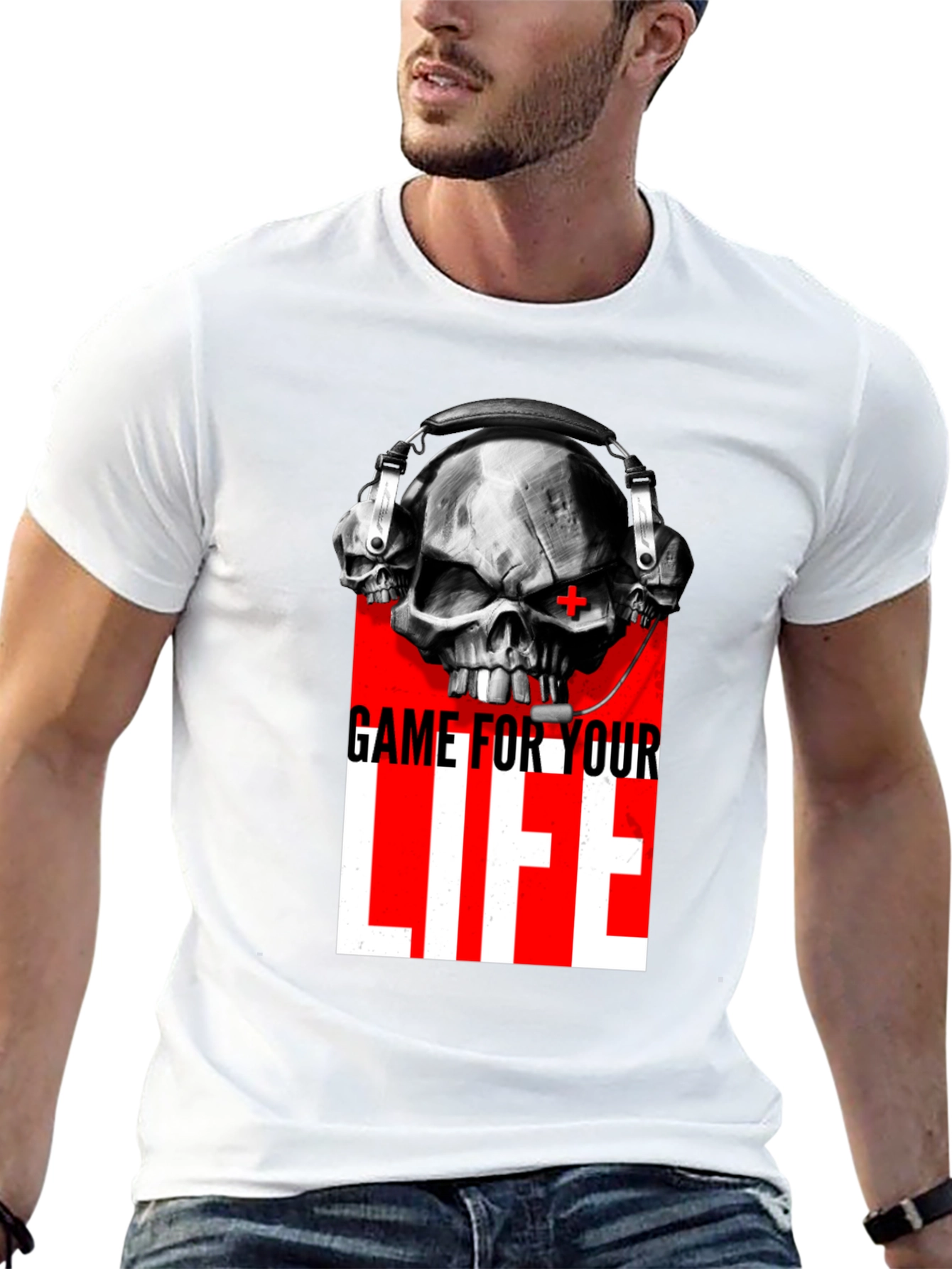 Game For Your Life Skull Graphic Tee