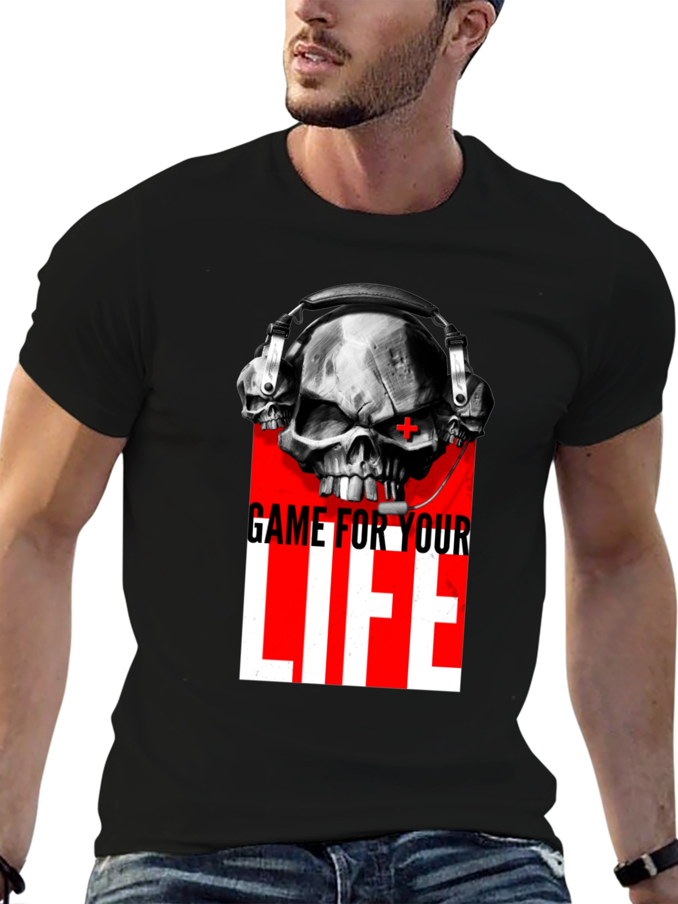 Game For Your Life Skull Graphic Tee